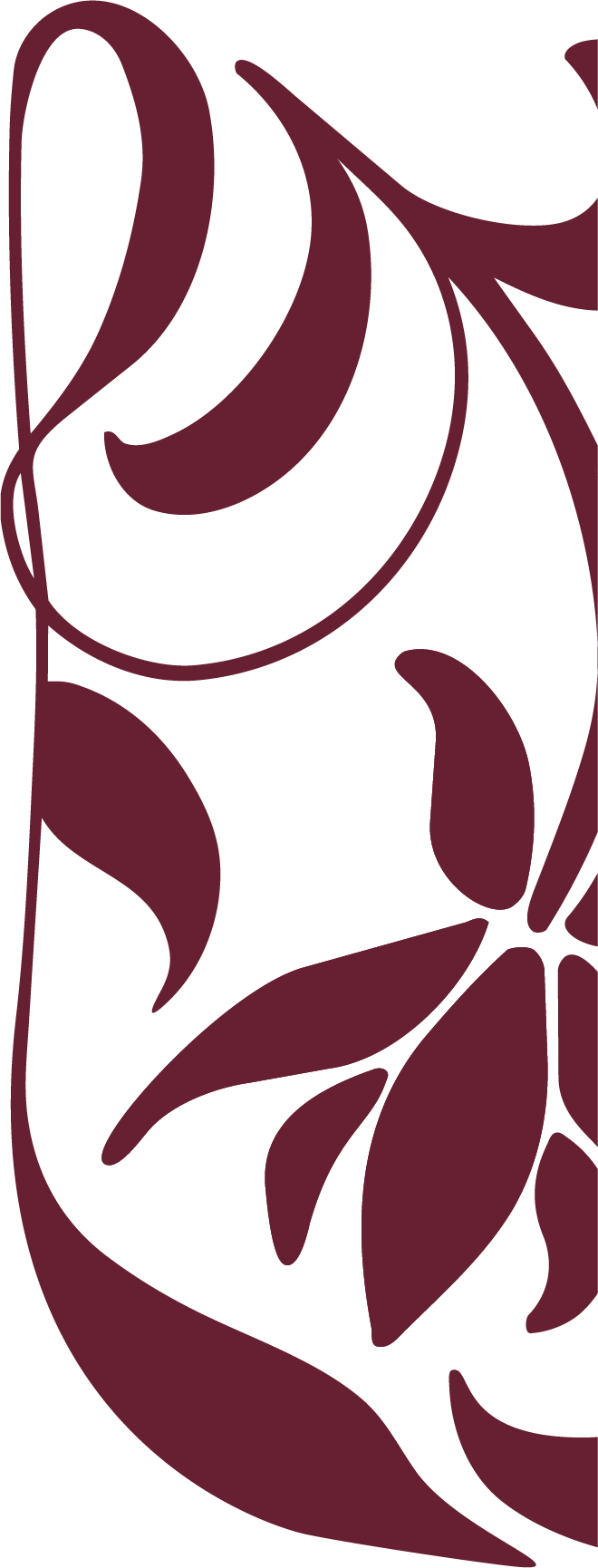 détail d'un motif floral abstrait en couleurs bordeaux et noir