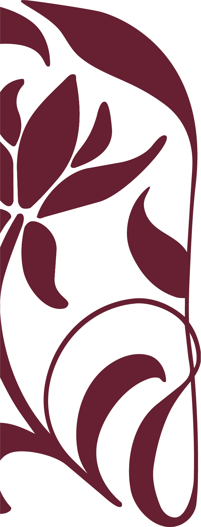 Motif floral abstrait en couleurs bordeaux et noir.