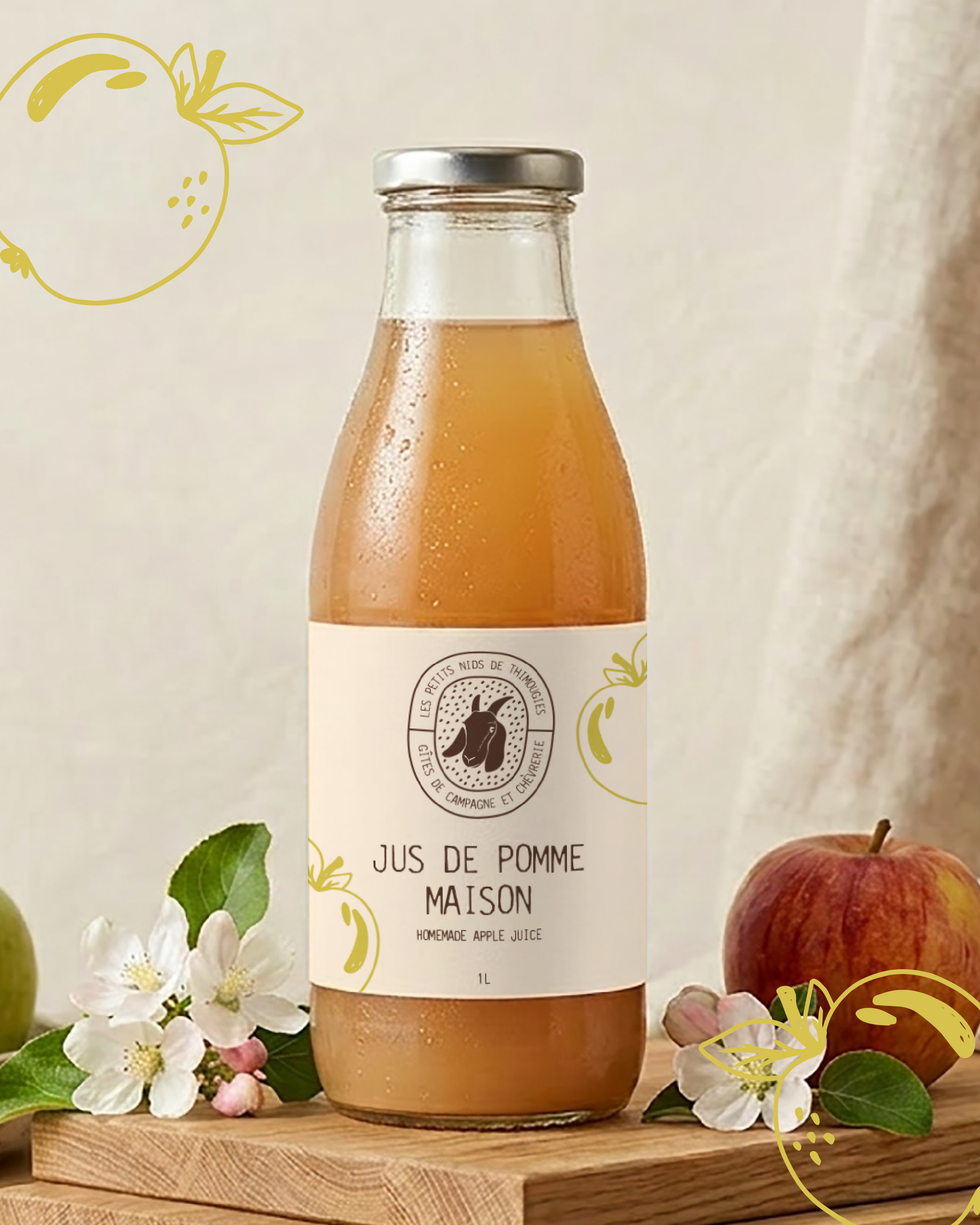 Design etiquette jus de pomme graphiste lille gite ferme campagne