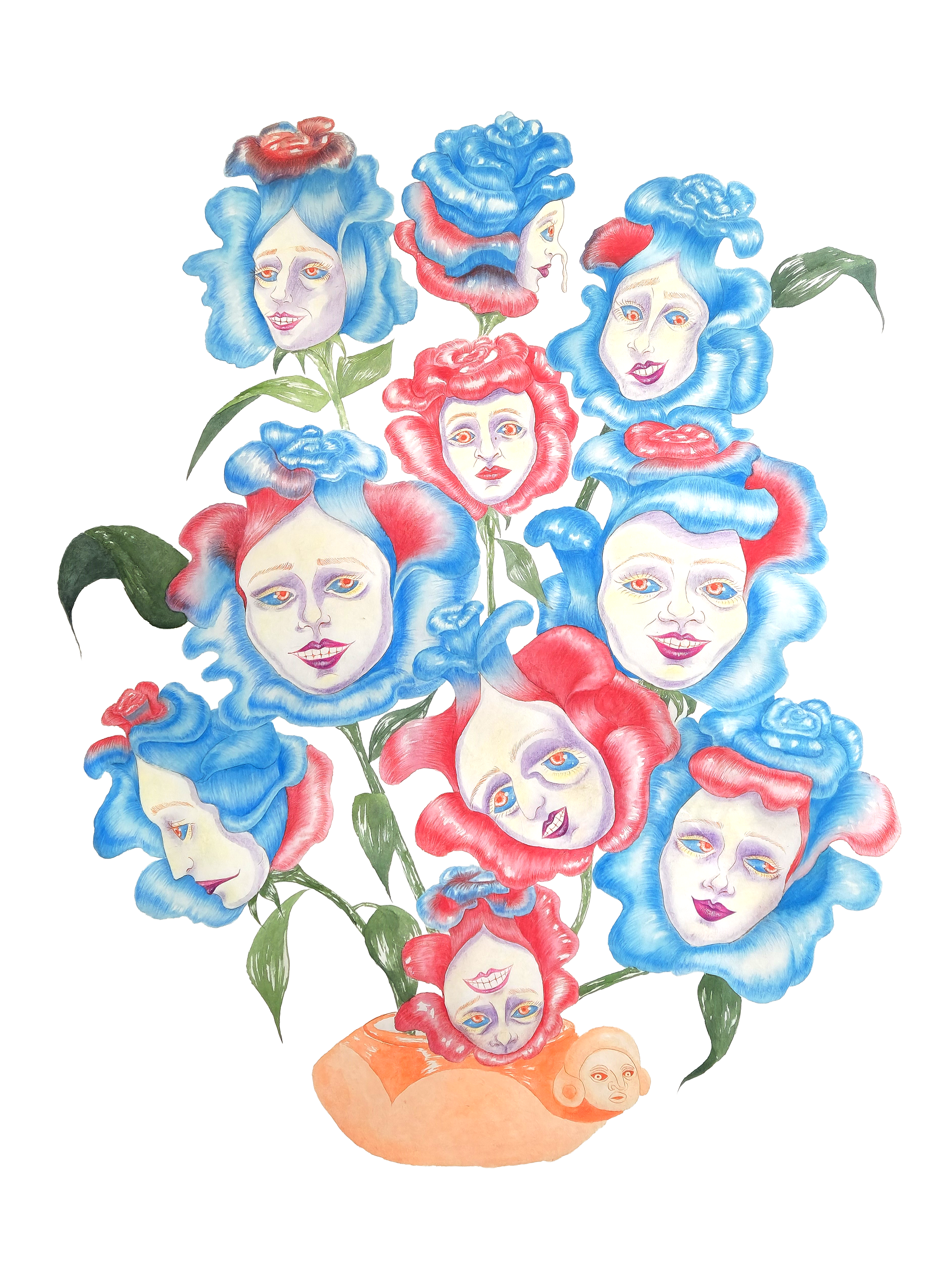 The Colonization of Beauty, mixed media on hanji, 116x91cm