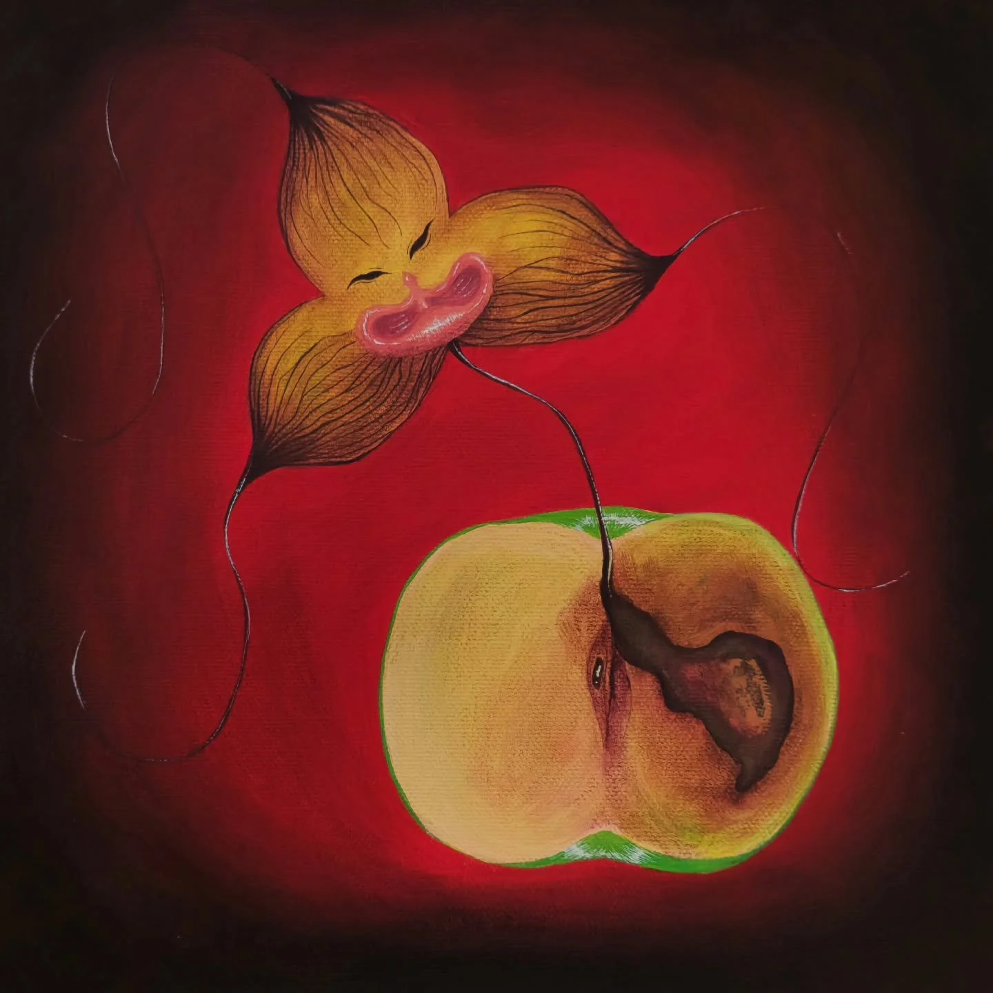 Ariana R. Orozco
<Bad apples>
acrylic on canvas
25x25cm, 2026.