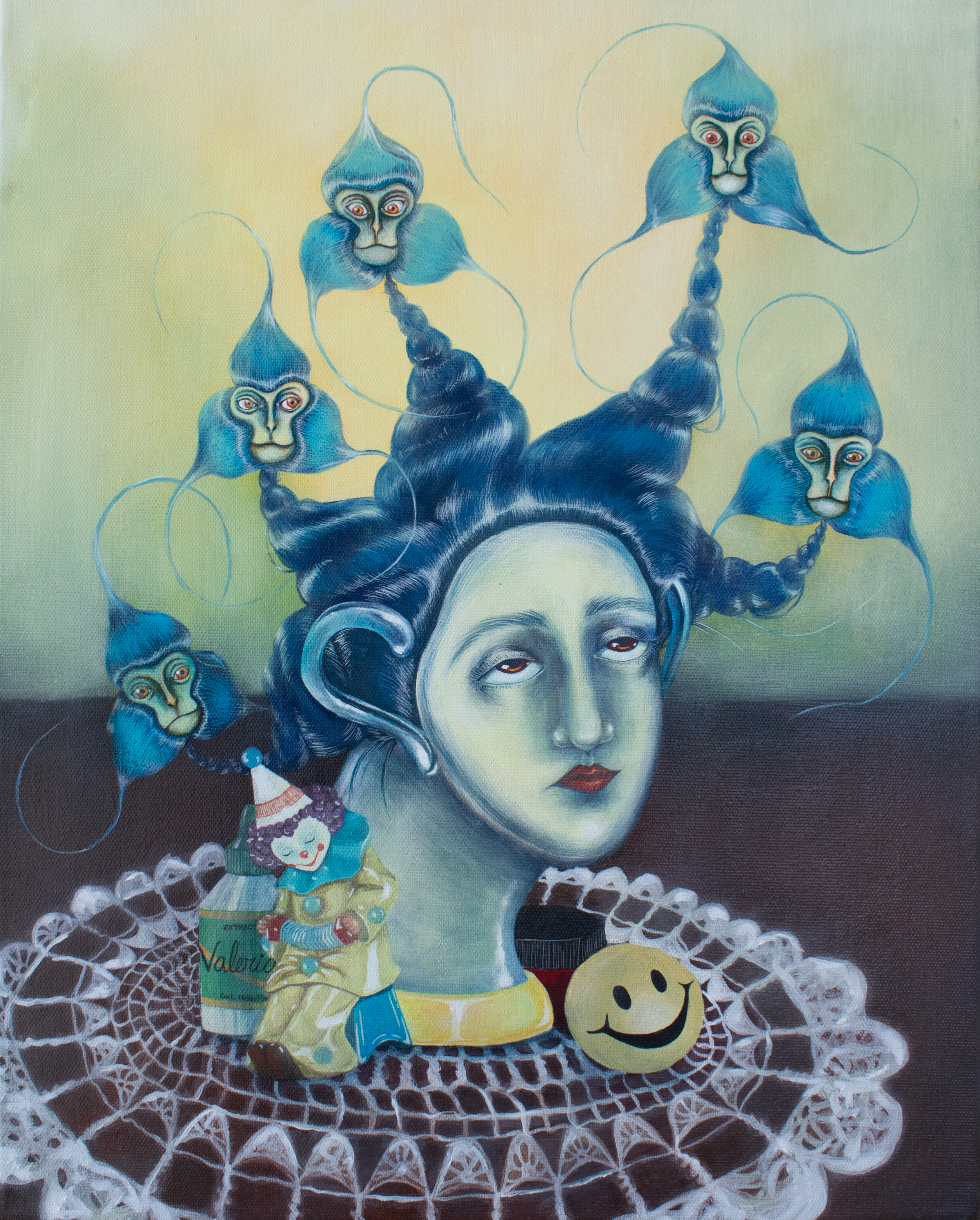 Angst, acrylic and oil on canvas, 50x40cm, 2026