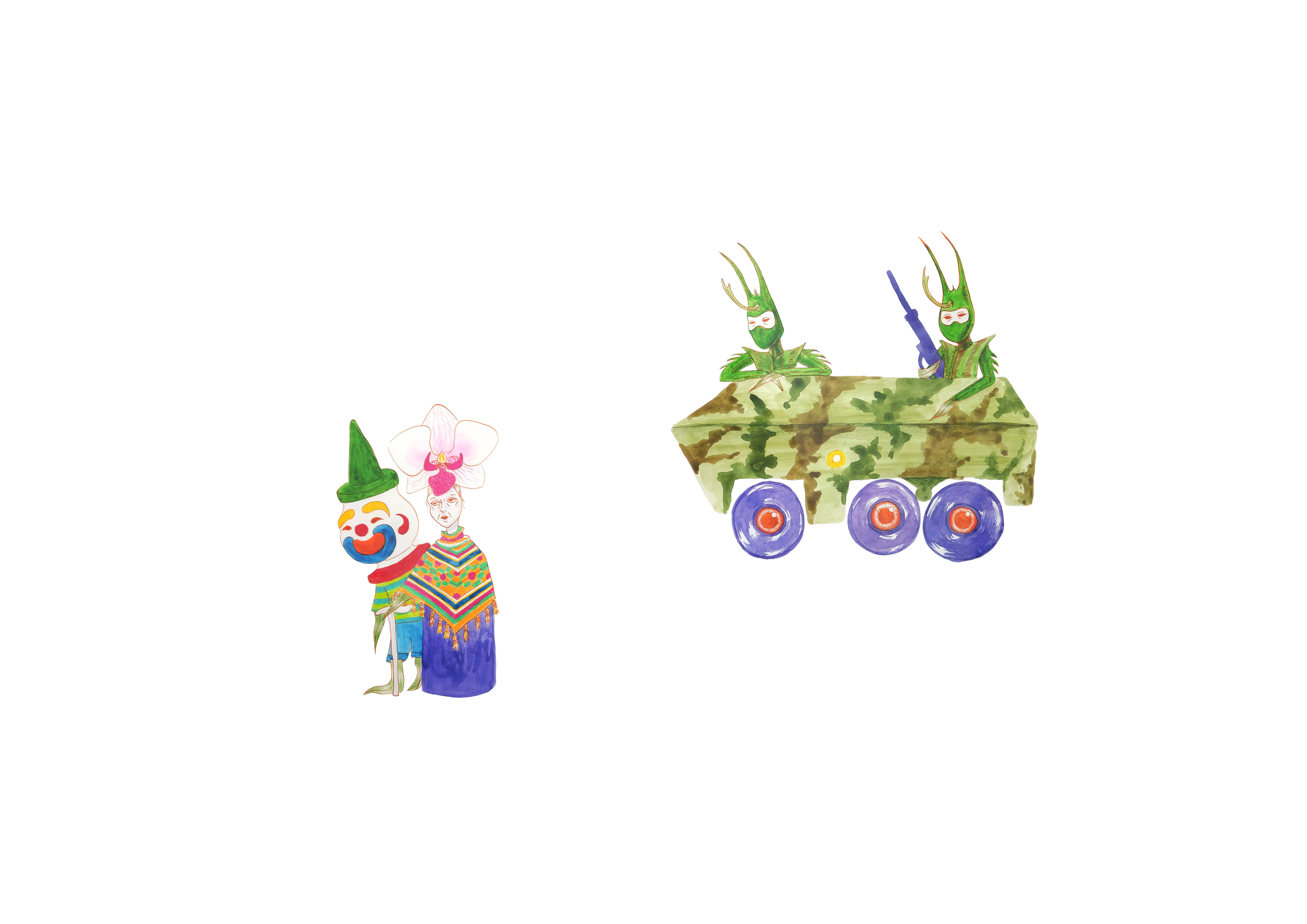 These Days, mixed media on paper, 59.4×84.1 cm (3ea)