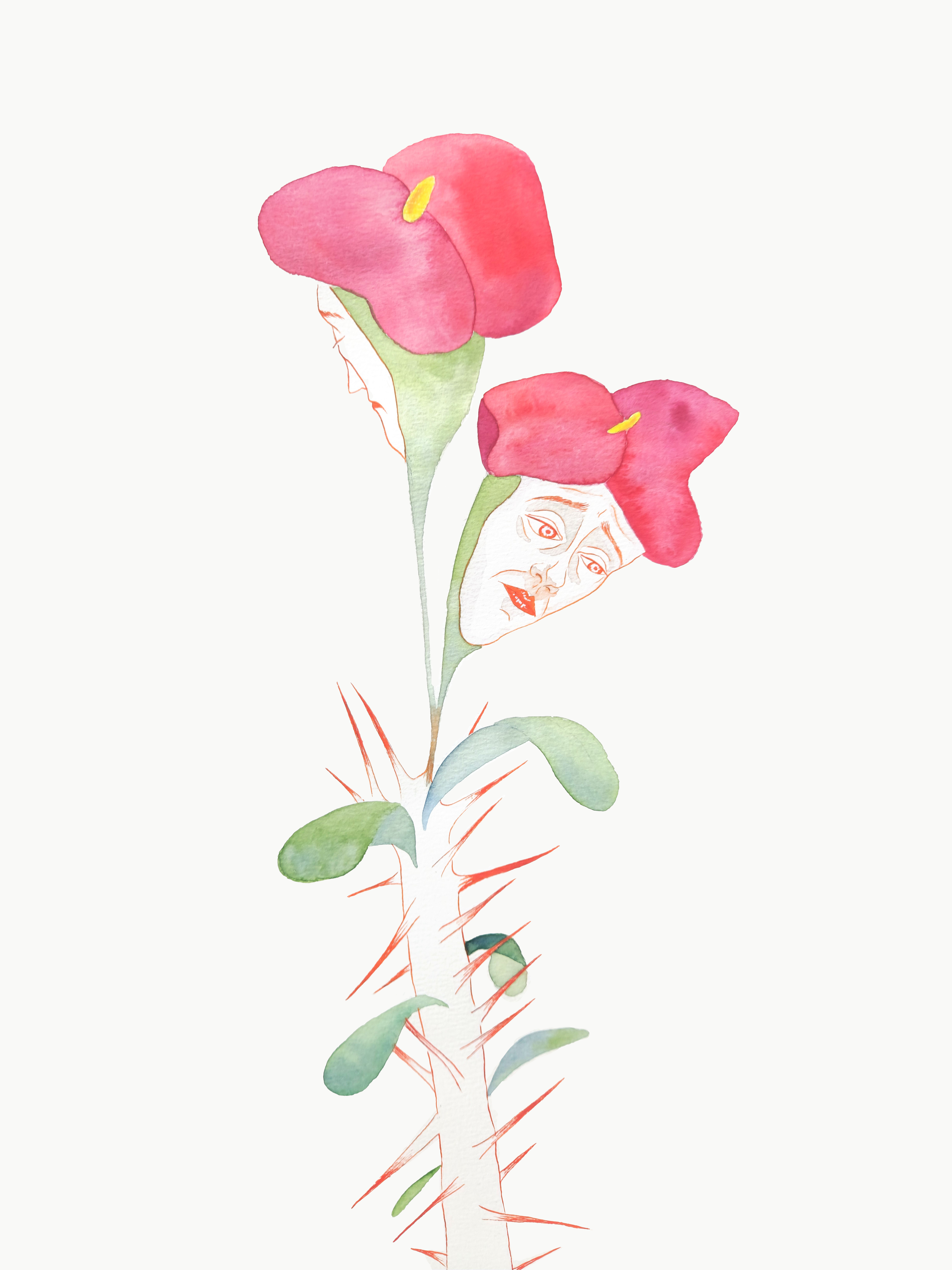 For Guilt: Corona de Cristo, korean ink and watercolor, 42x29.7cm (3ea)