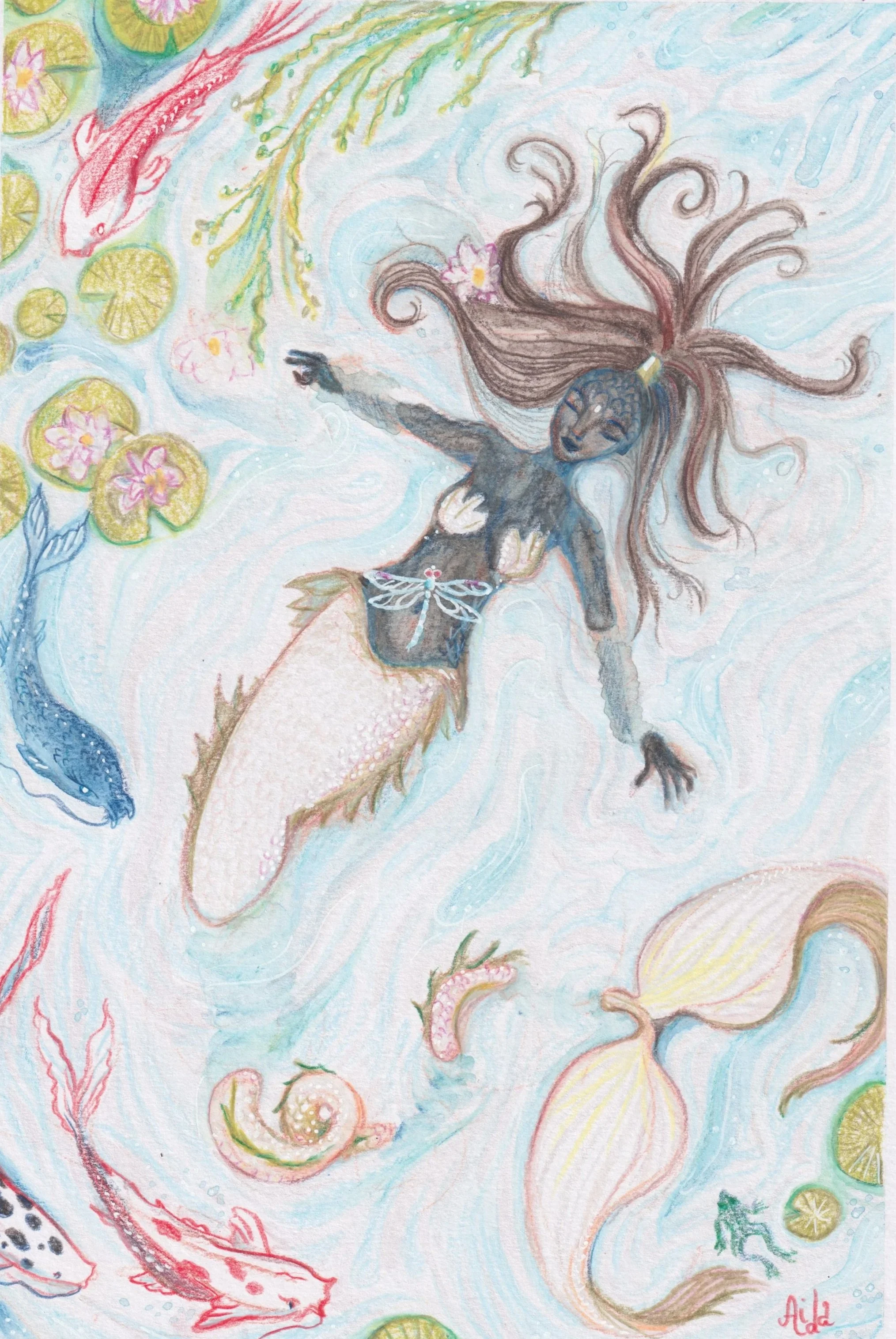 Sirine 
'26

Colored pencil, markers & watercolor on paper
21 x 29,7 cm
Original artwork
