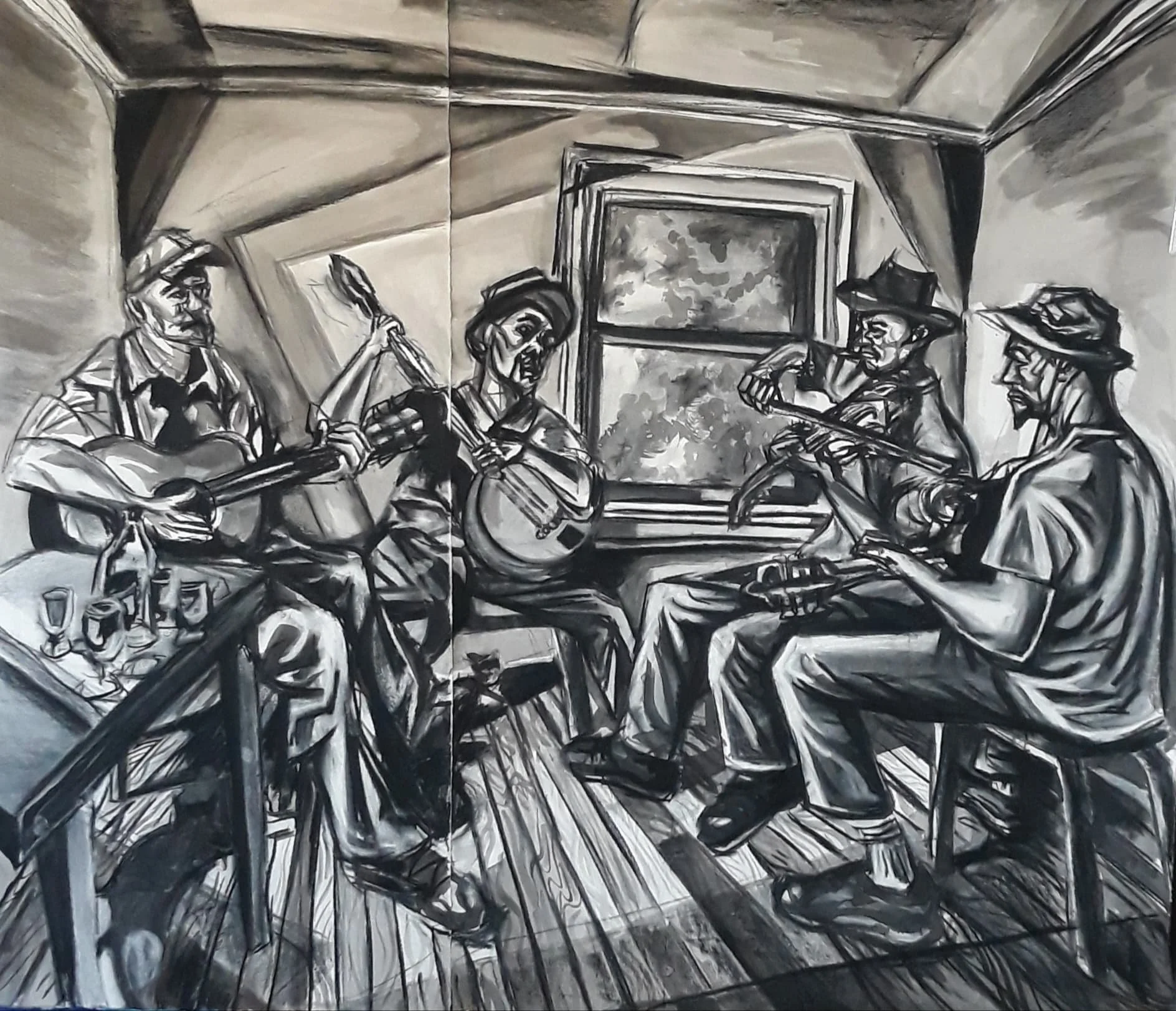 Study of Michael Ananian's 'Boil them Cabbage Down'
Ink and Charcoal on Paper
2020