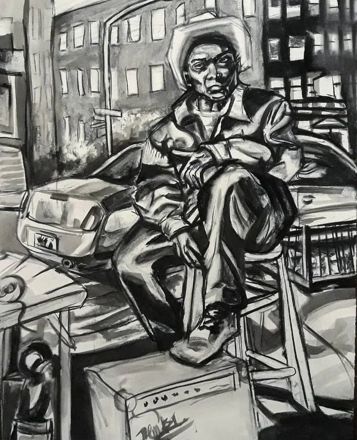Study of Jordan Casteel's 'James'
Ink and Charcoal on Paper
2020