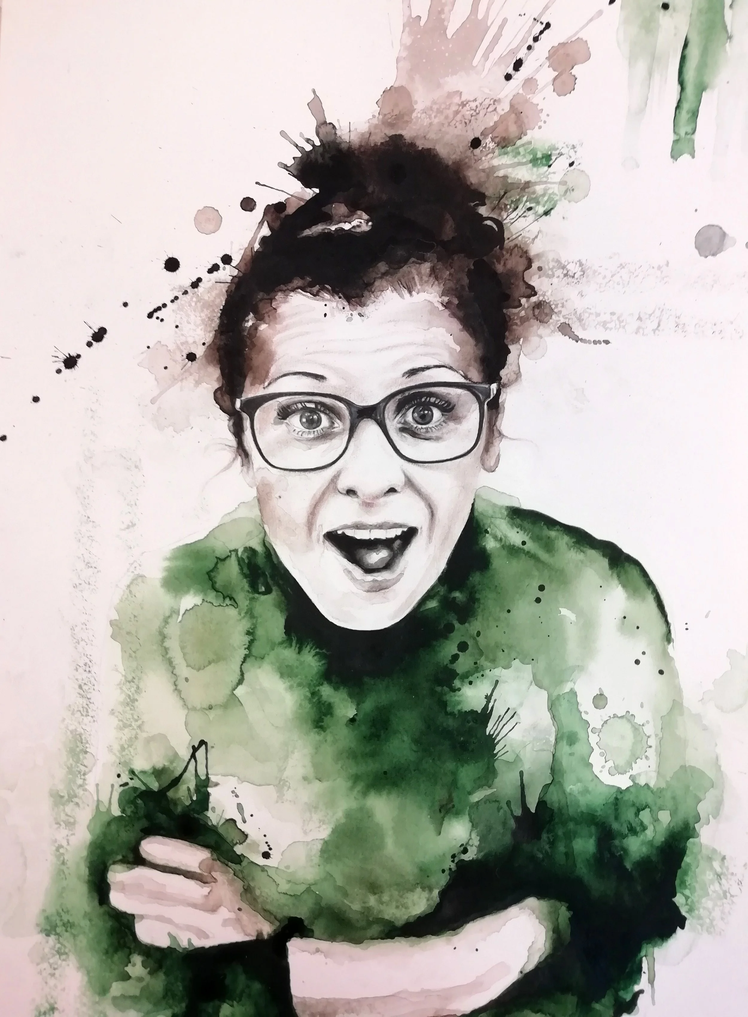 PORTRAIT / Aquarell und Buntstift auf Papier / © Jennifer Perauer