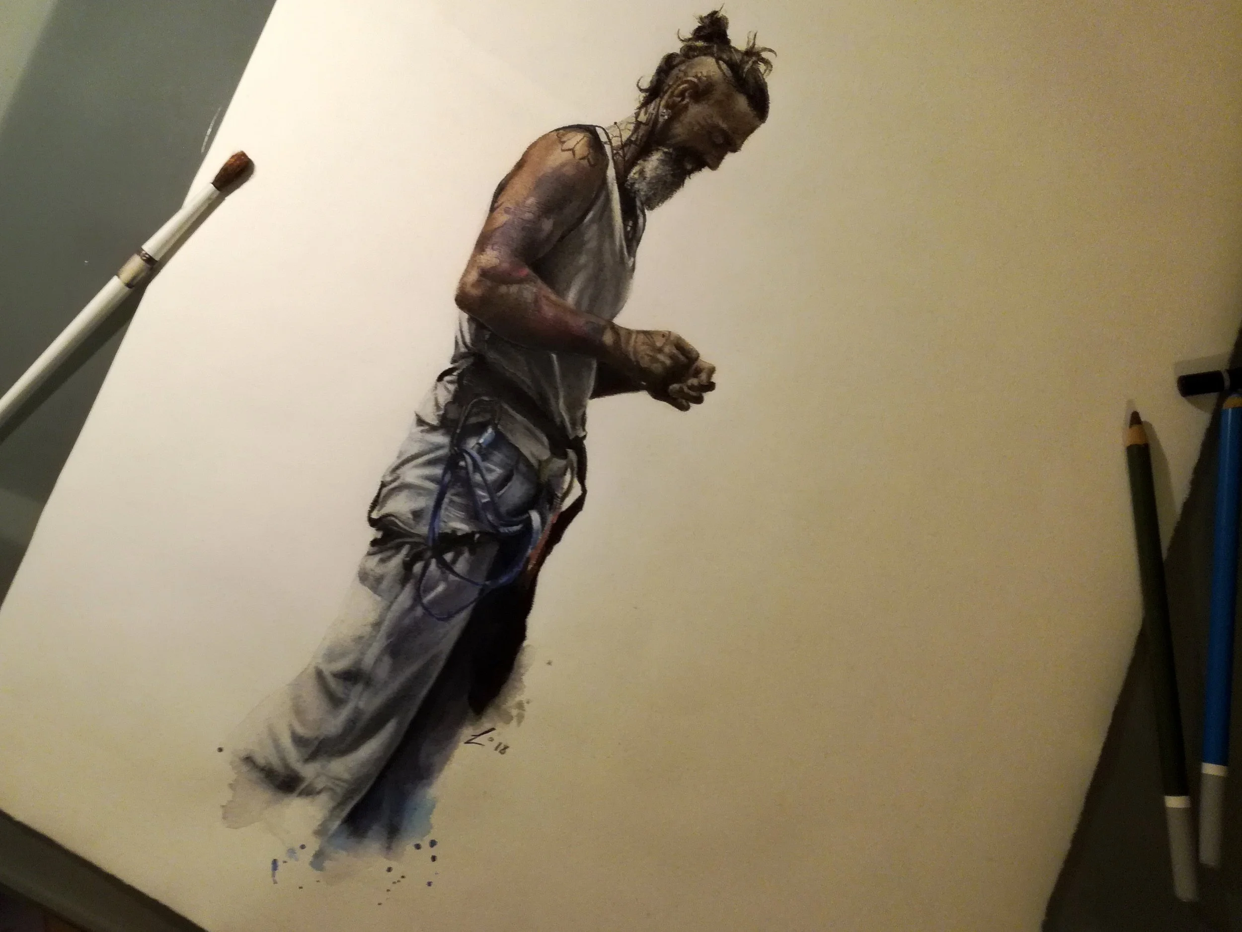 PORTRAIT / Kreide & Aquarell auf Bütten / © Jennifer Perauer