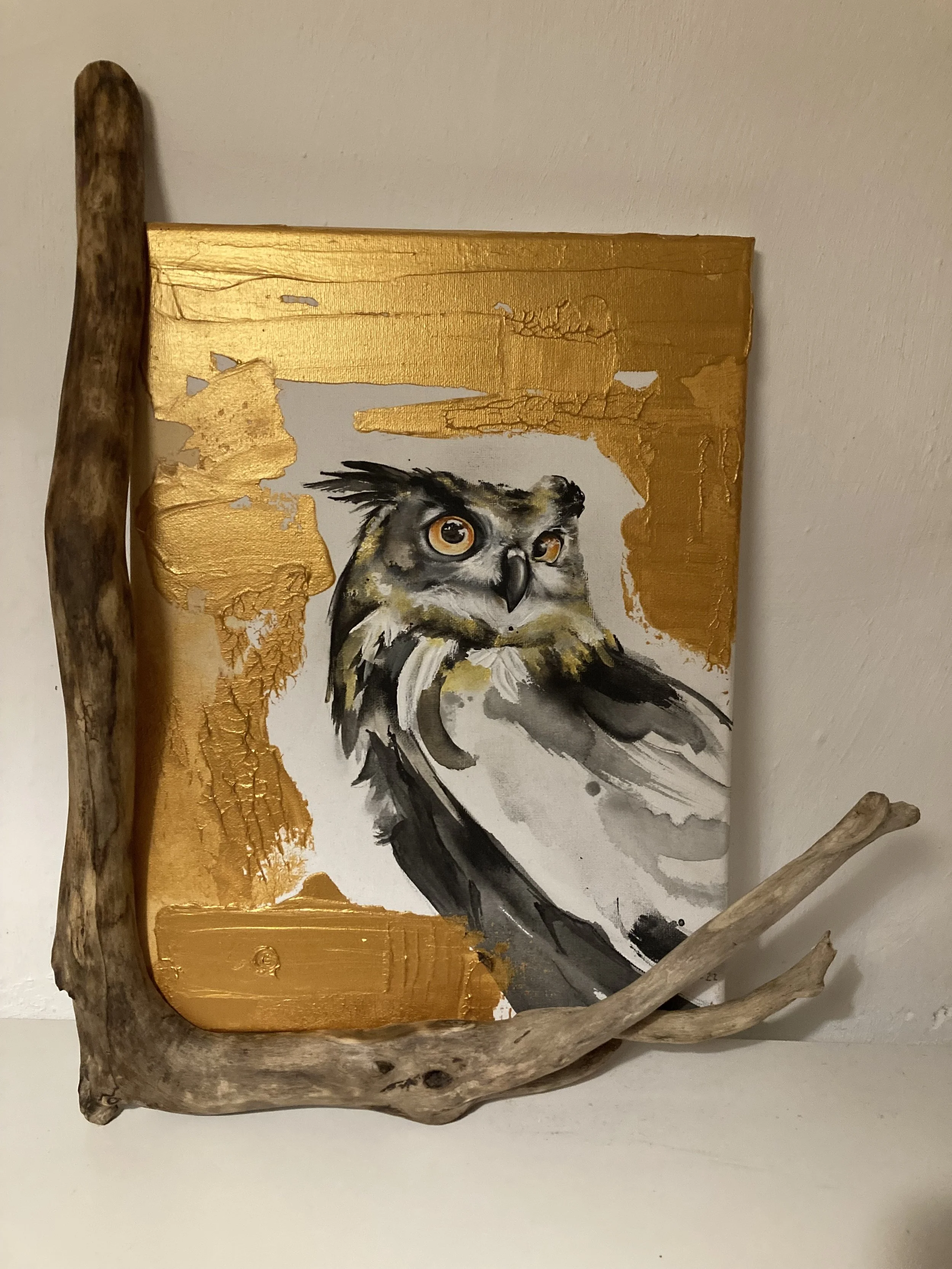 WIDSOM / Acryl & Schwemmholz auf Leinwand / © Jennifer Perauer