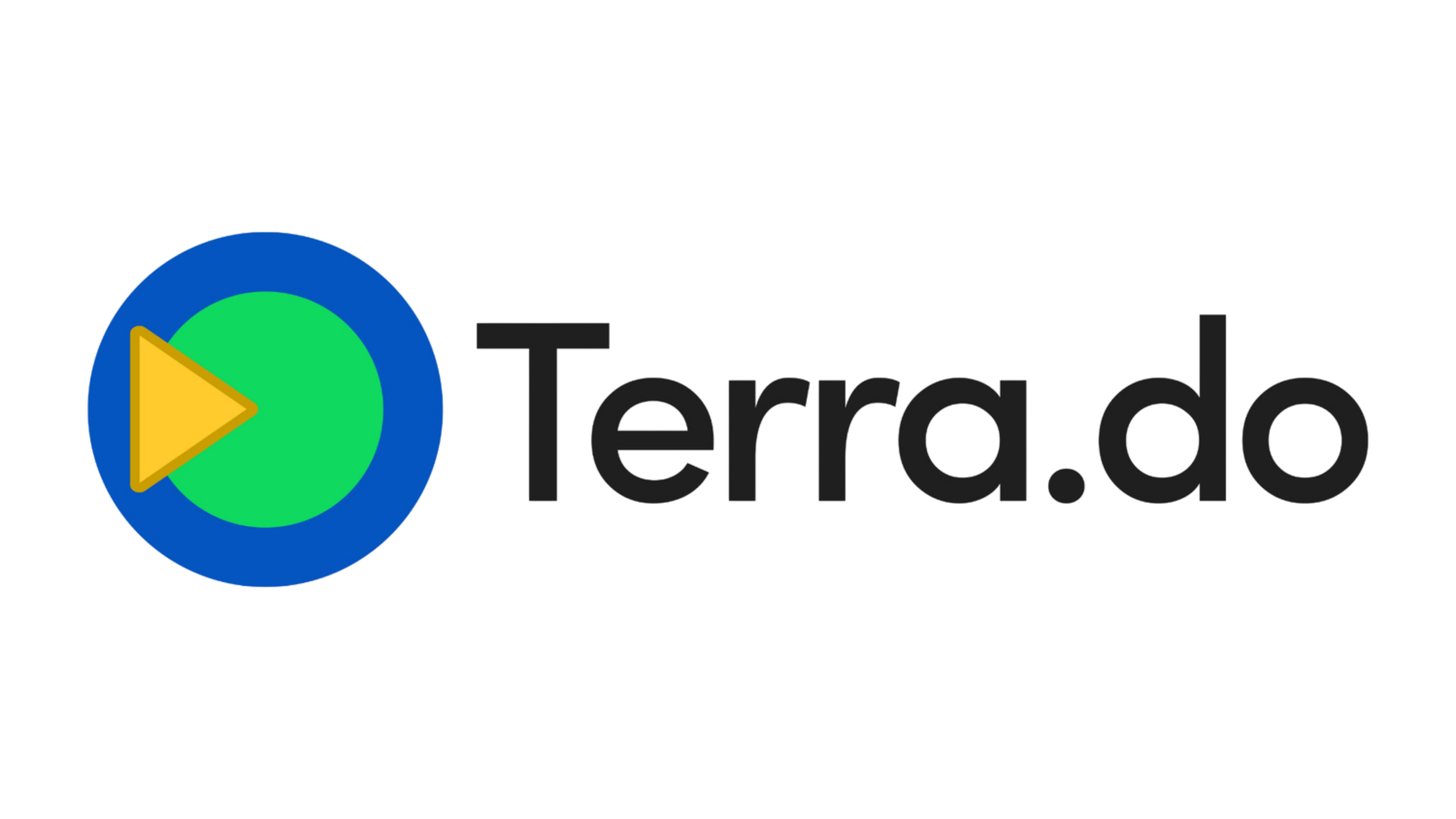 Logo for Terra.do featuring a circular icon with a yellow play button inside, followed by the black text 'Terra.do'.