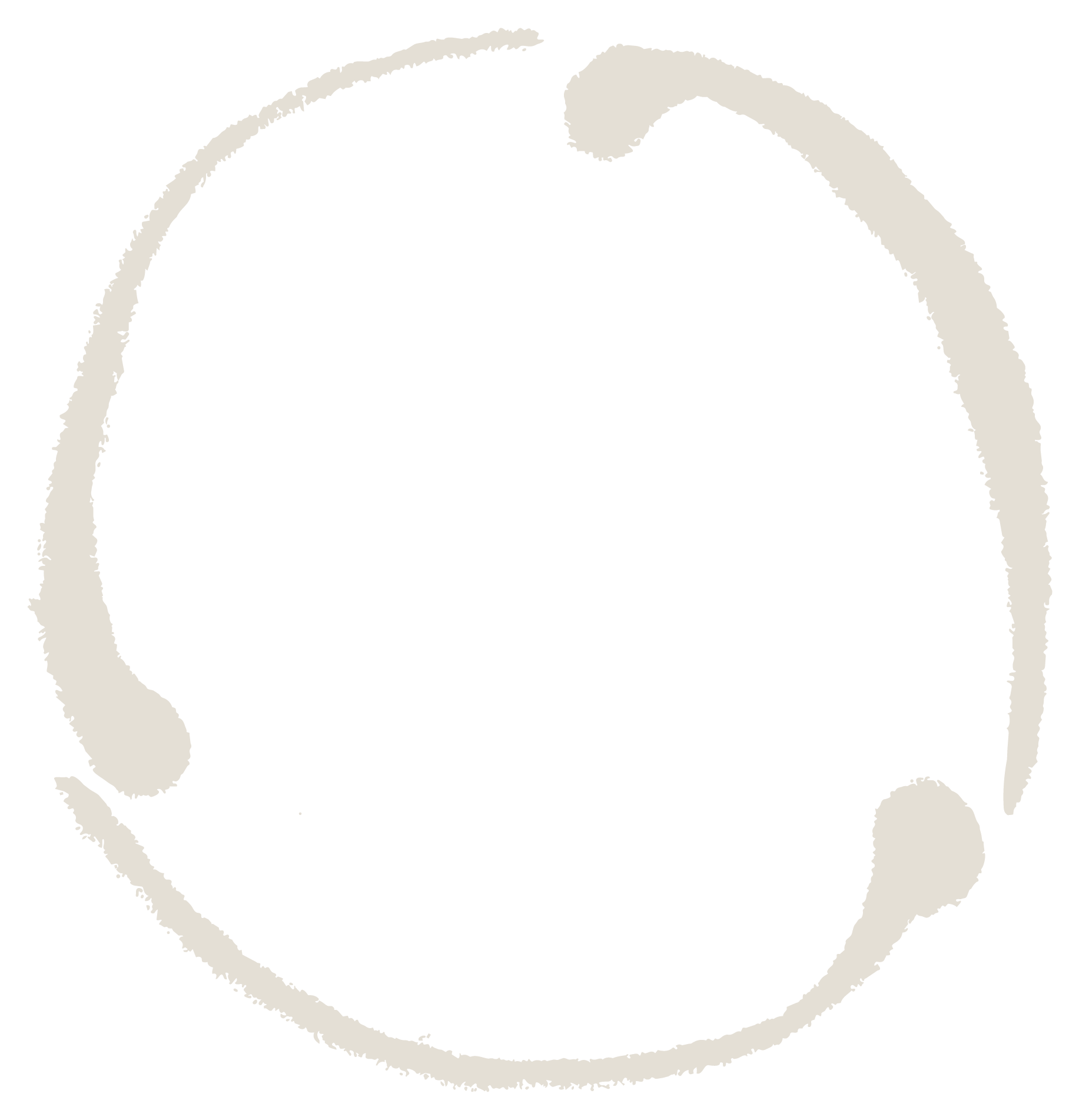 An abstract outline icon with a rainbow-shaped pattern within a circle shape.