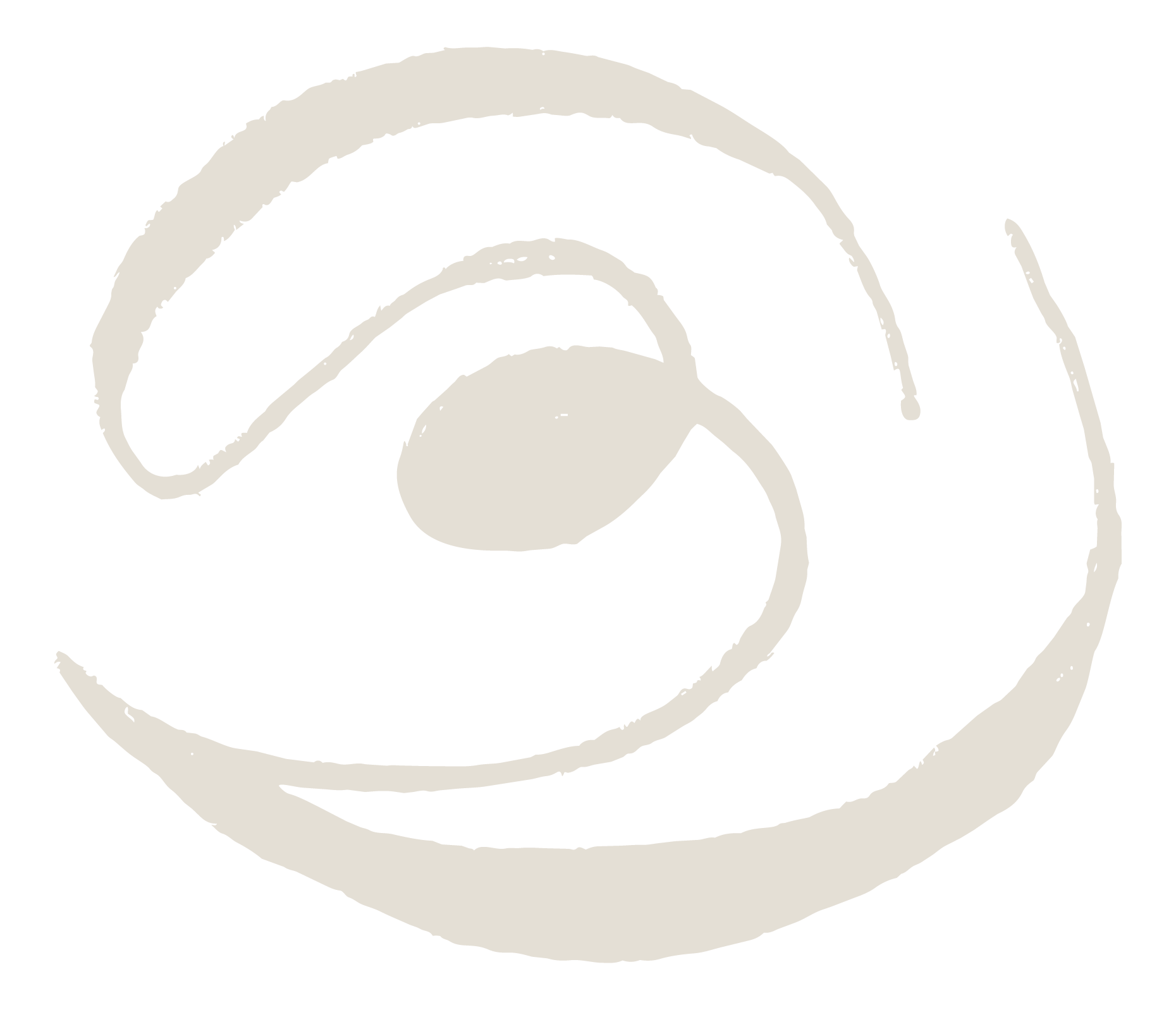 An abstract outline icon with diagonal lines within a circle shape.