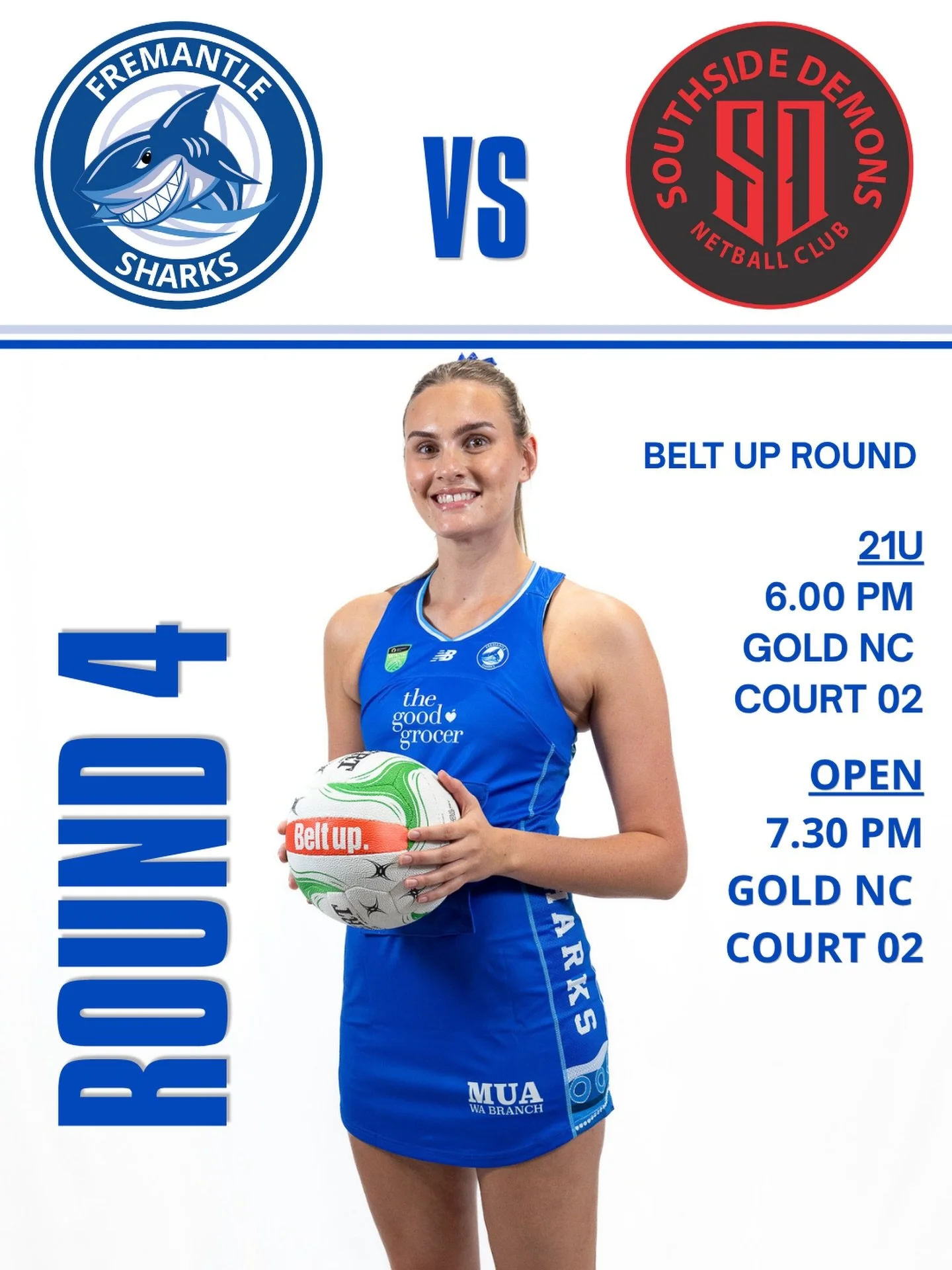 Round 4 is Belt up Round! @netballwa @insurancecommissionwa #beltup