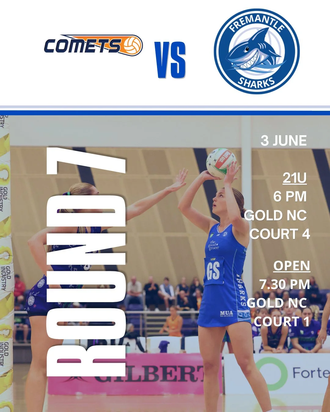 Comets vs sharks.⁠
this Wednesday. 💥🦈⁠