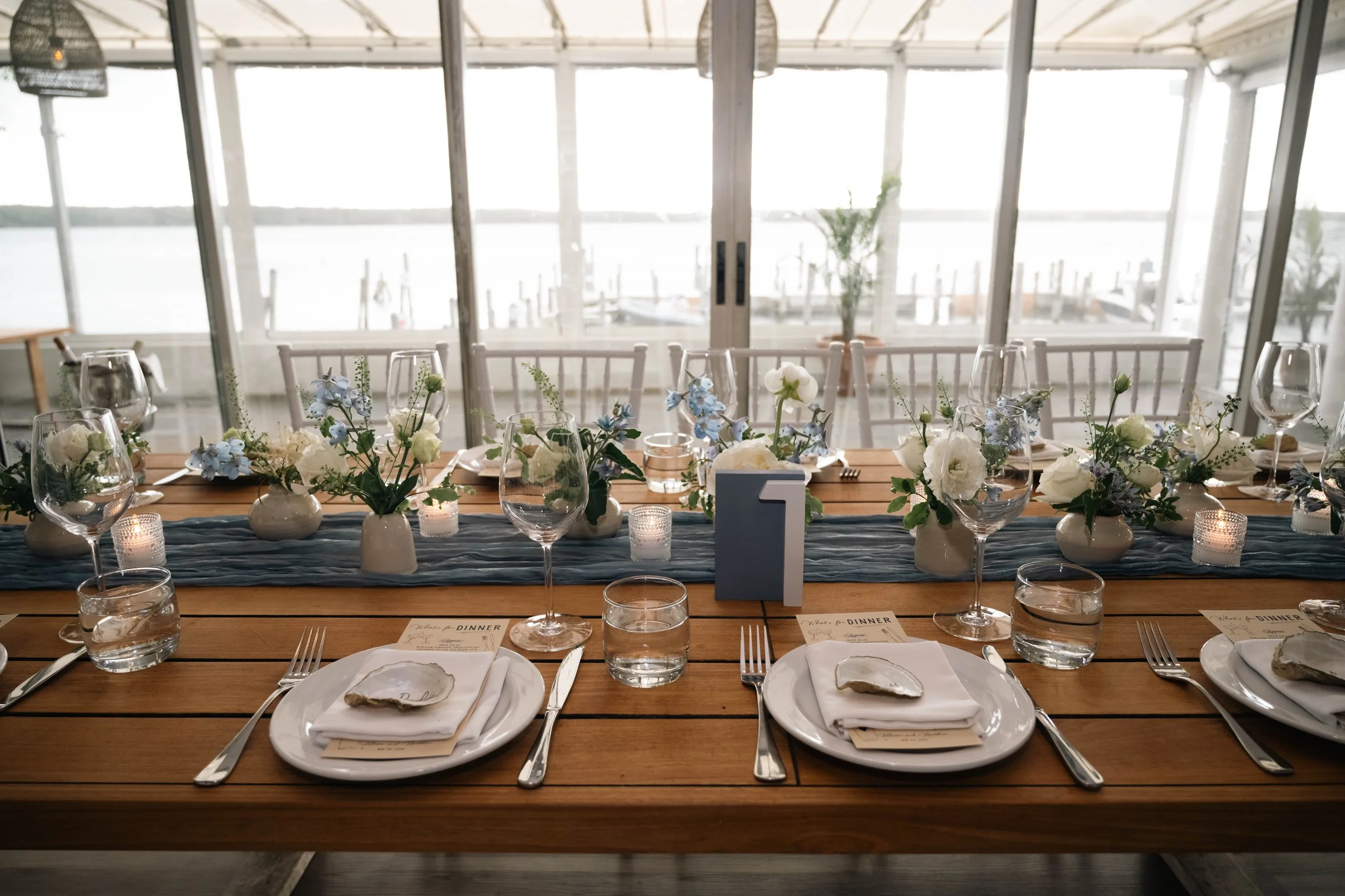 Table setting East Hampton wedding