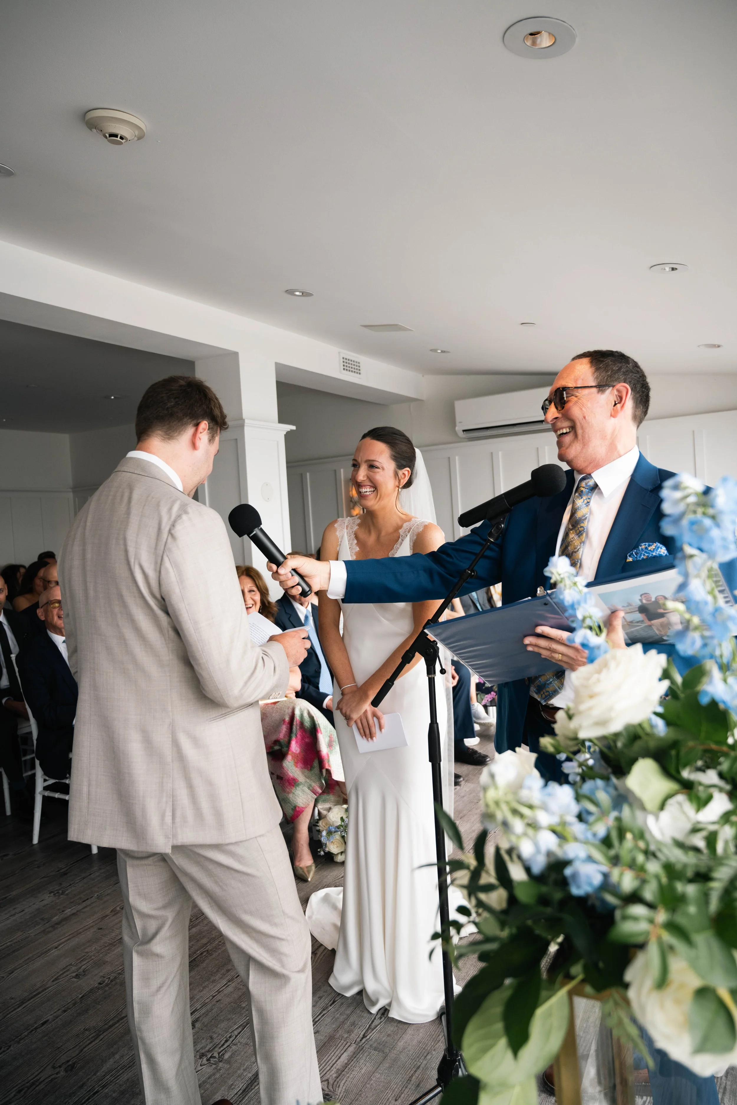 Groom gives vows in East Hampton wedding