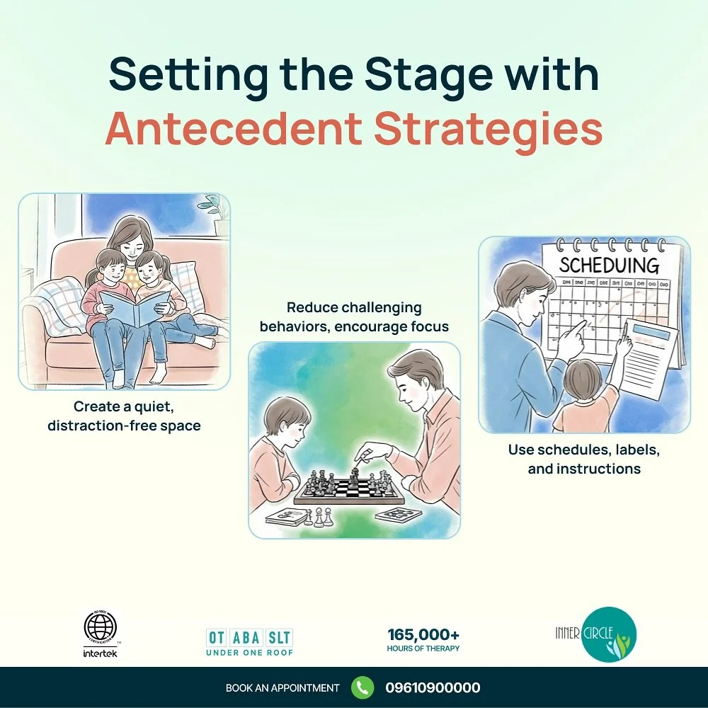 Small changes. Big impact.
In ABA, we call them Antecedent Strategies&mdash;simple steps that help children stay focused and reduce challenging behaviors. 💙

At Inner Circle, Bangladesh&rsquo;s first ISO-certified early intervention provider, we use