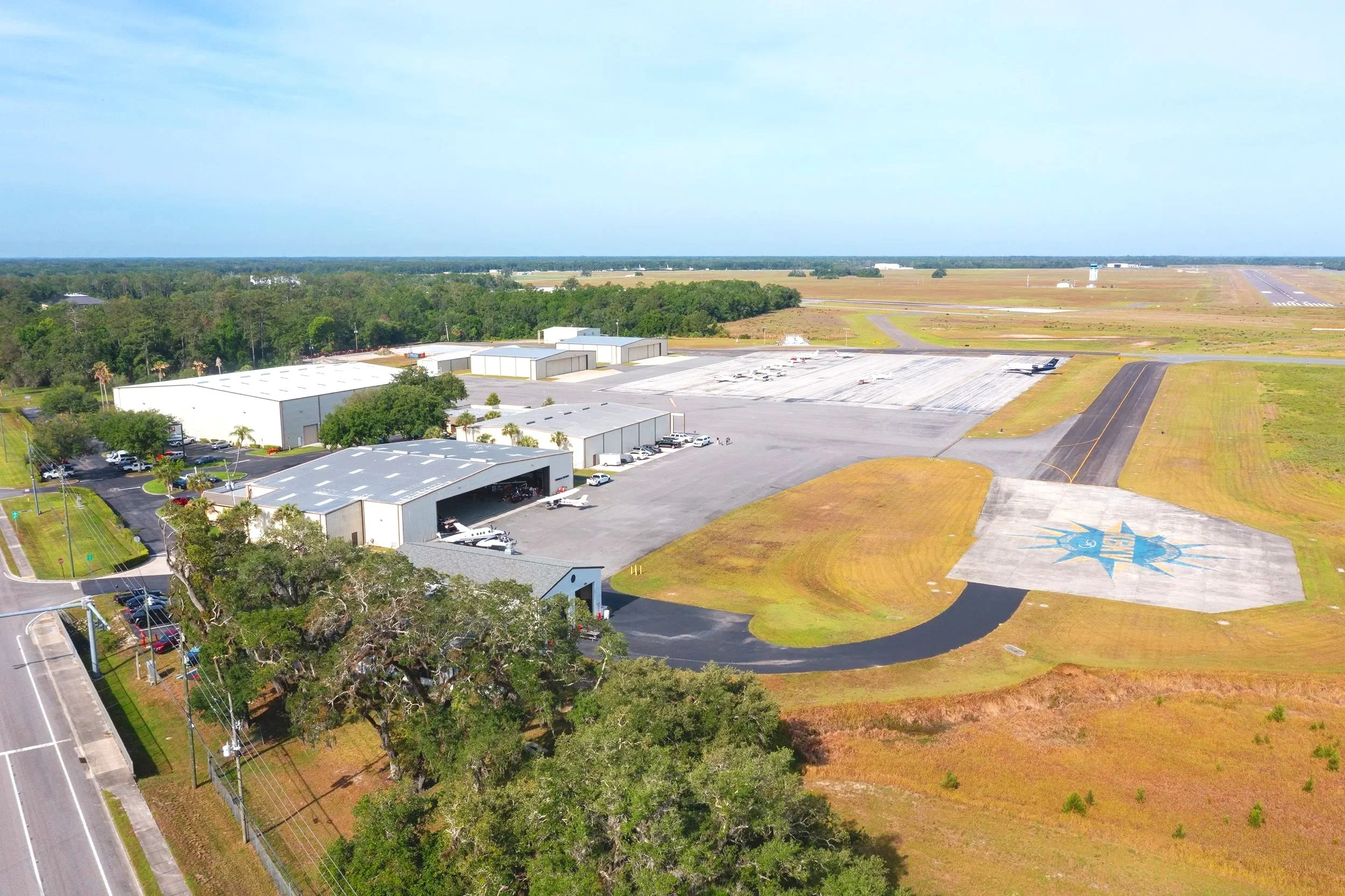 Airport hangers and businesses