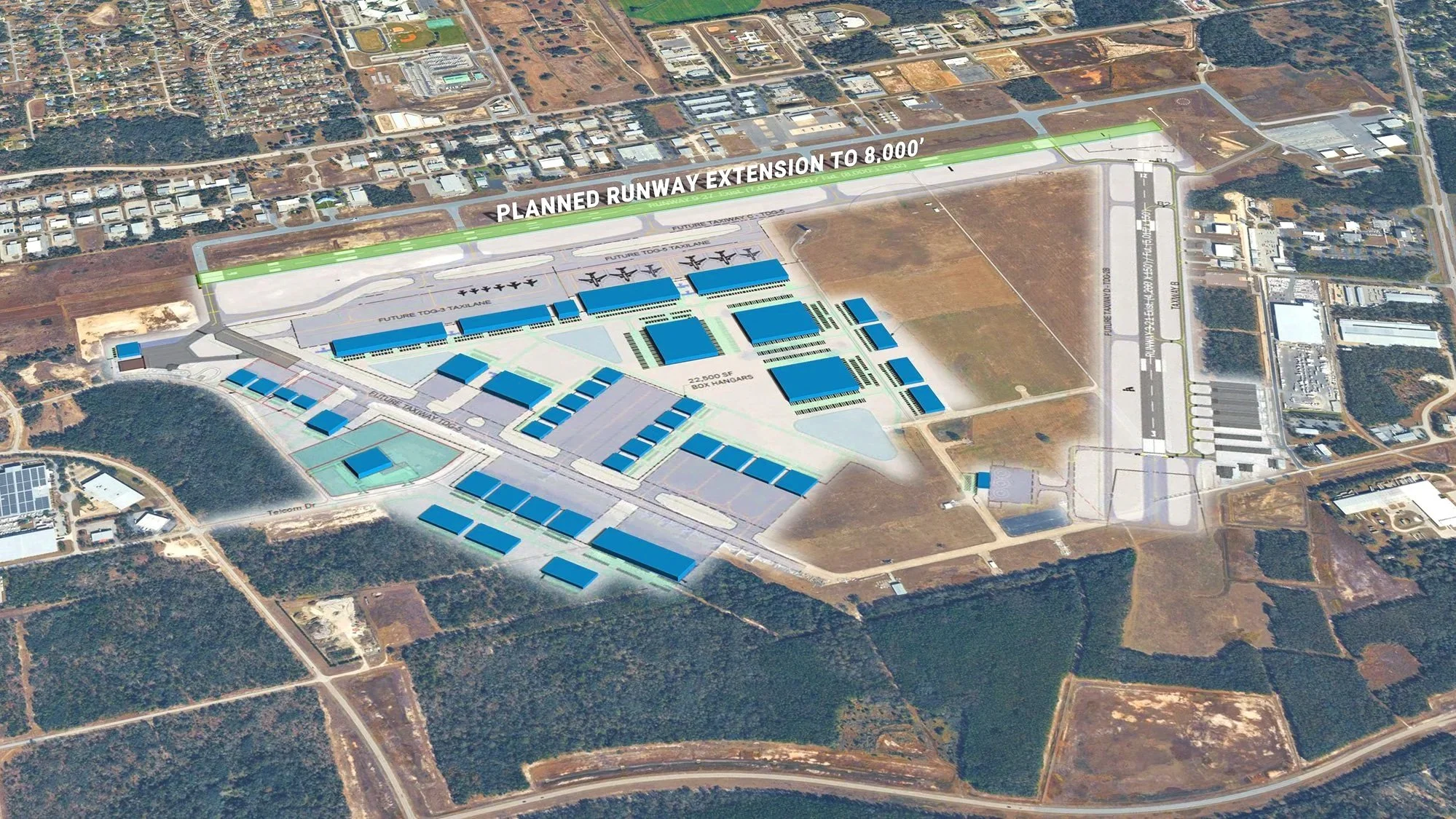 Airport master plan rendering