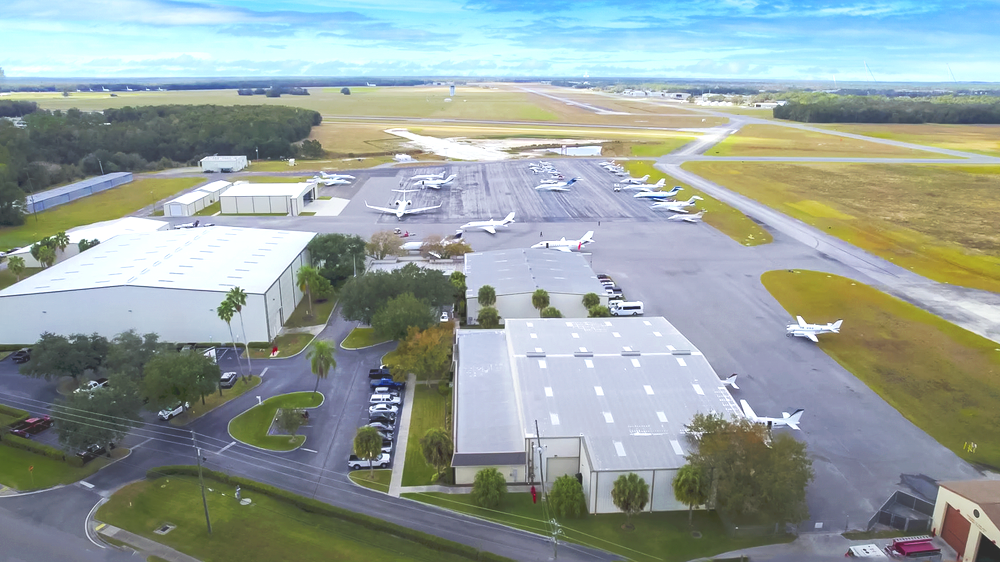 Airport hangers aerial