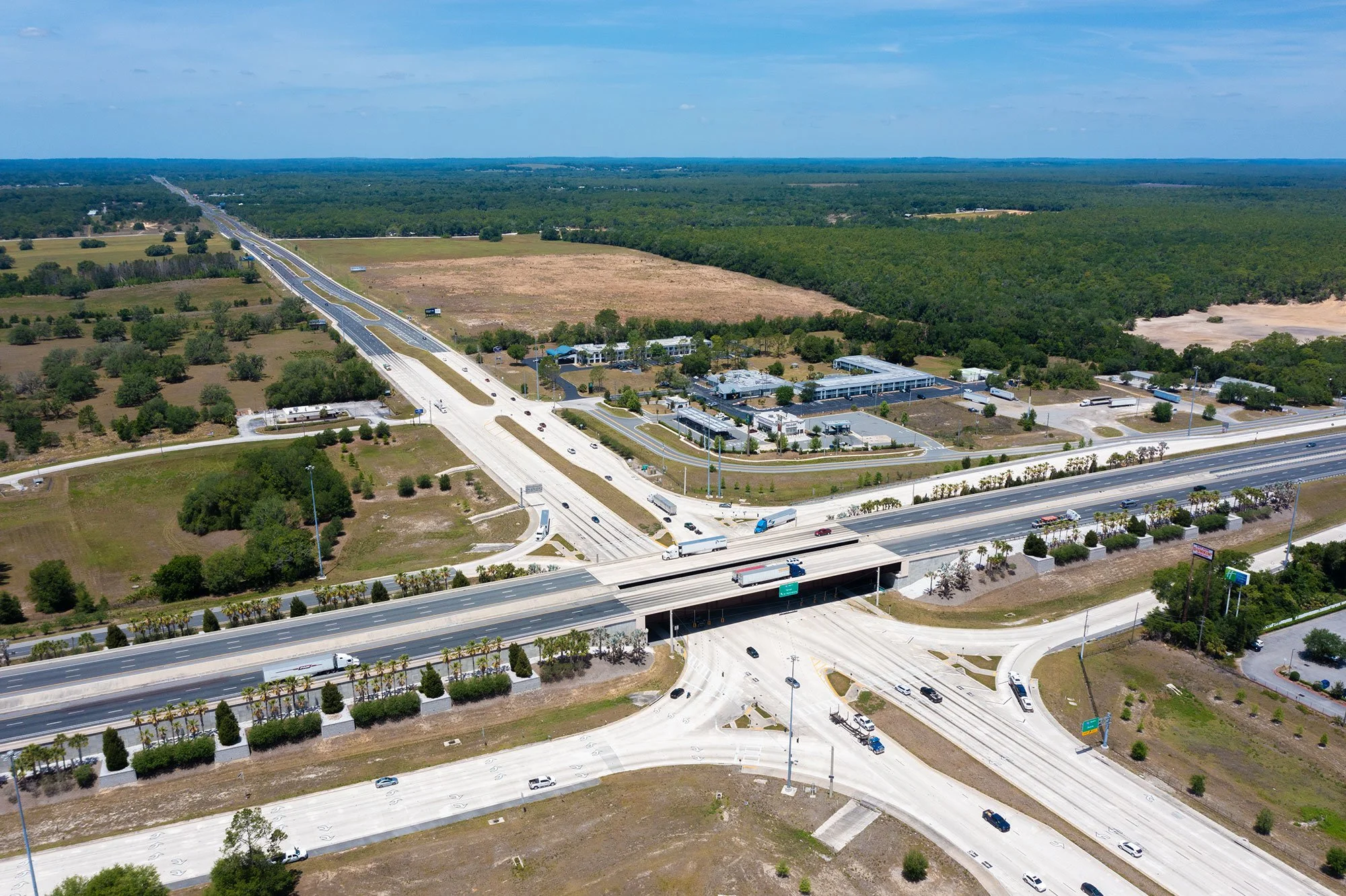 Aerial of highways