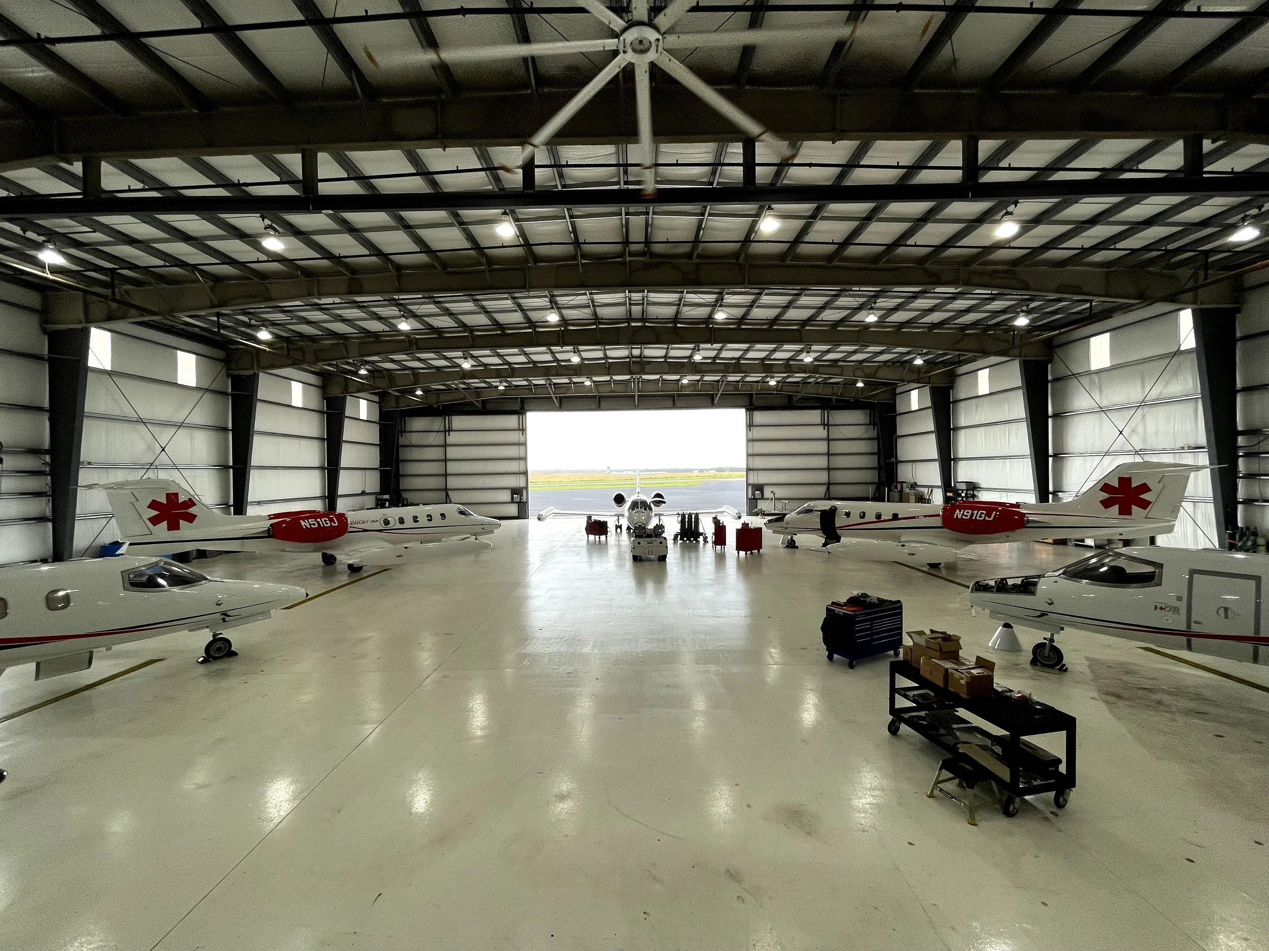 Global JetCare Hangar from Back Ladder