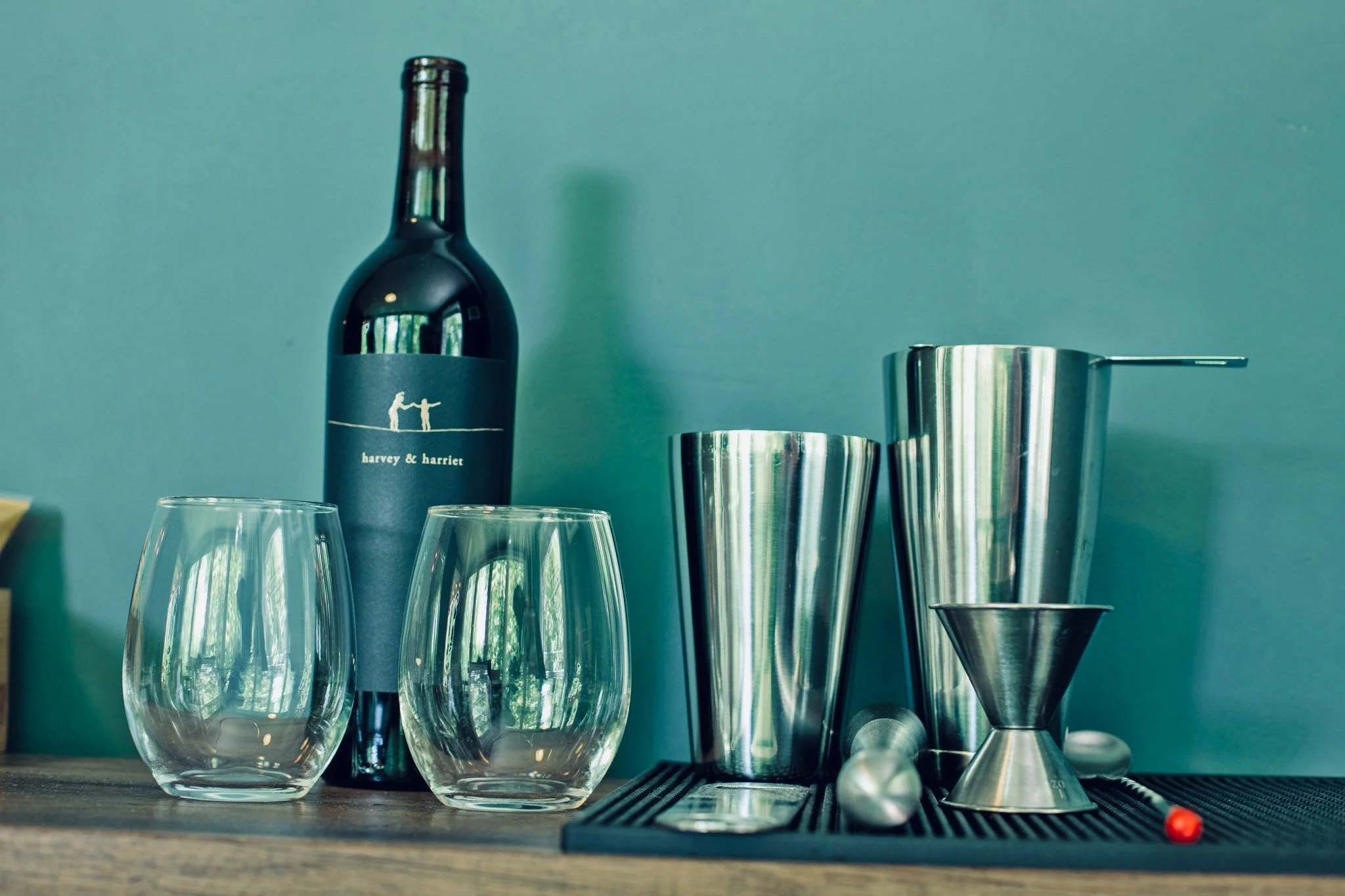 It's BYOB but we supply everything else. Wine & cocktail glasses, shaker, corkscrew, bottle opener, jigger, muddler, strainer. We got you covered!