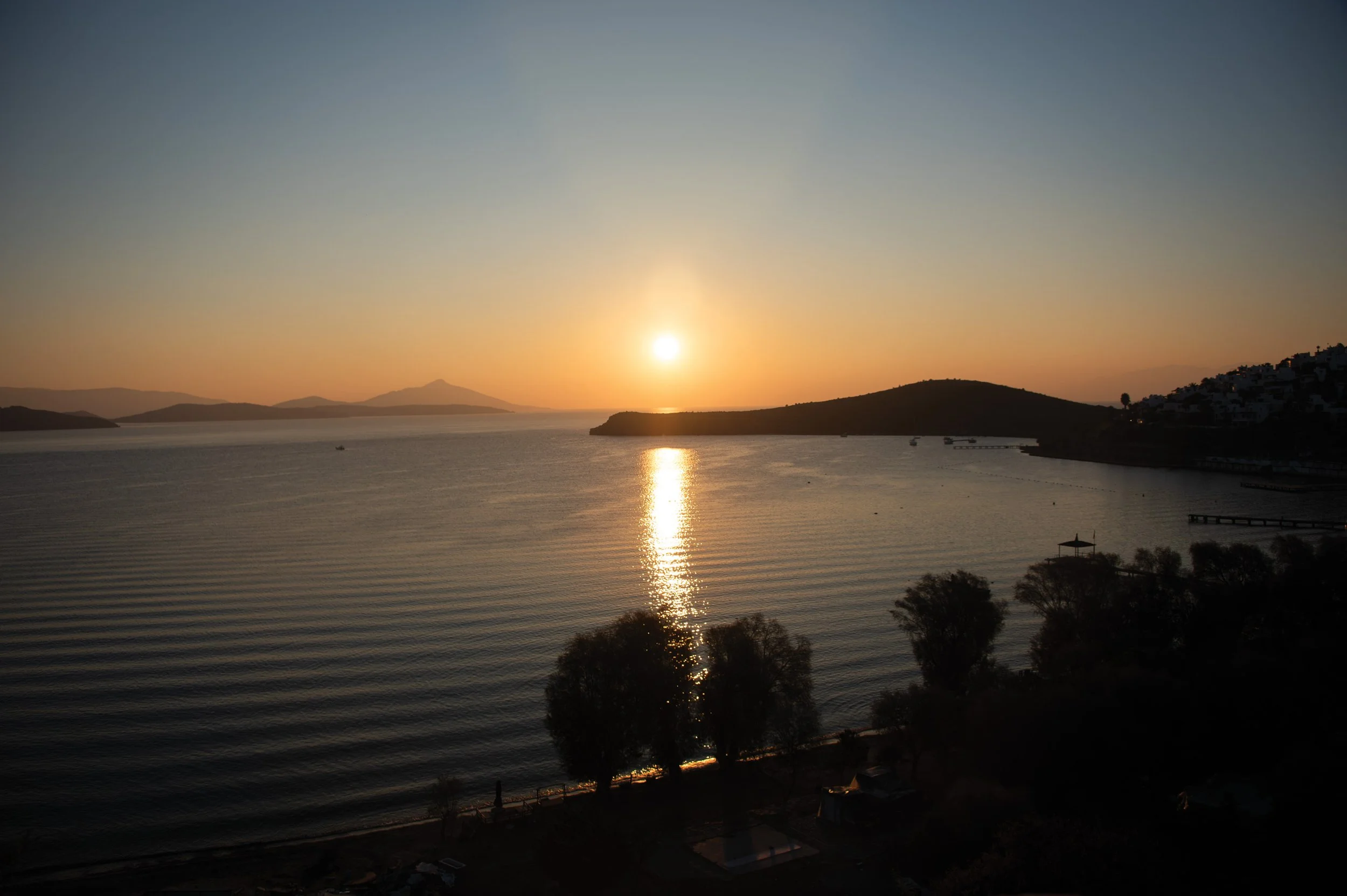 Ripples in the water at dawn Bodrum, Turkey