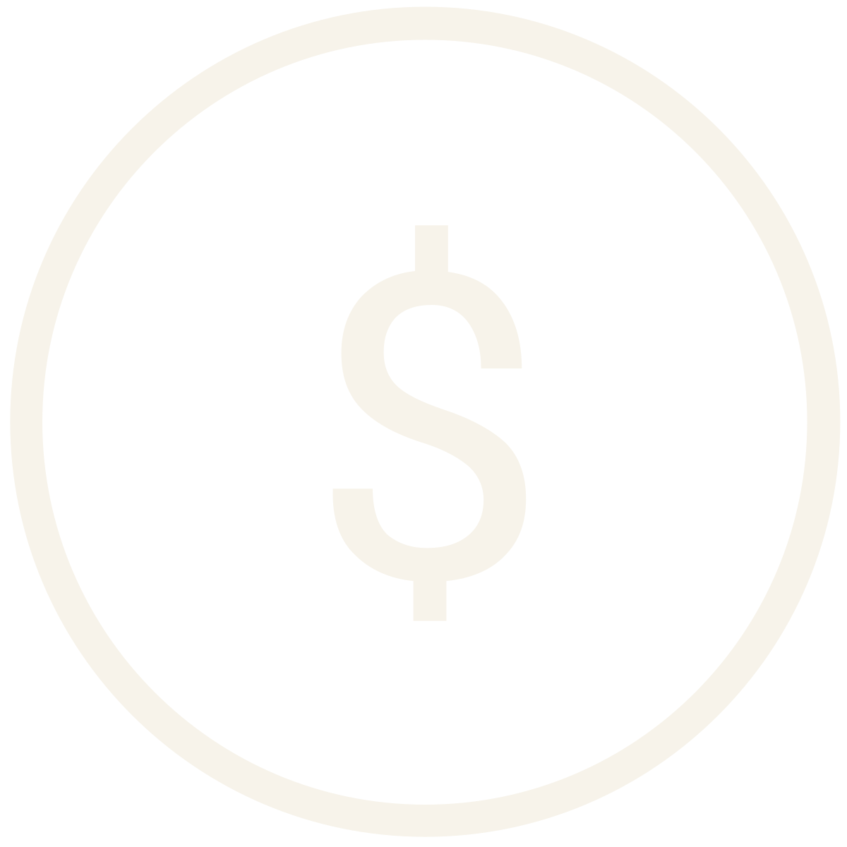 Symbol of a dollar sign inside a black circle with a white border, representing money or currency.