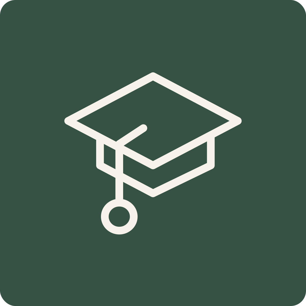 Icon of a graduation cap, representing education or graduation.