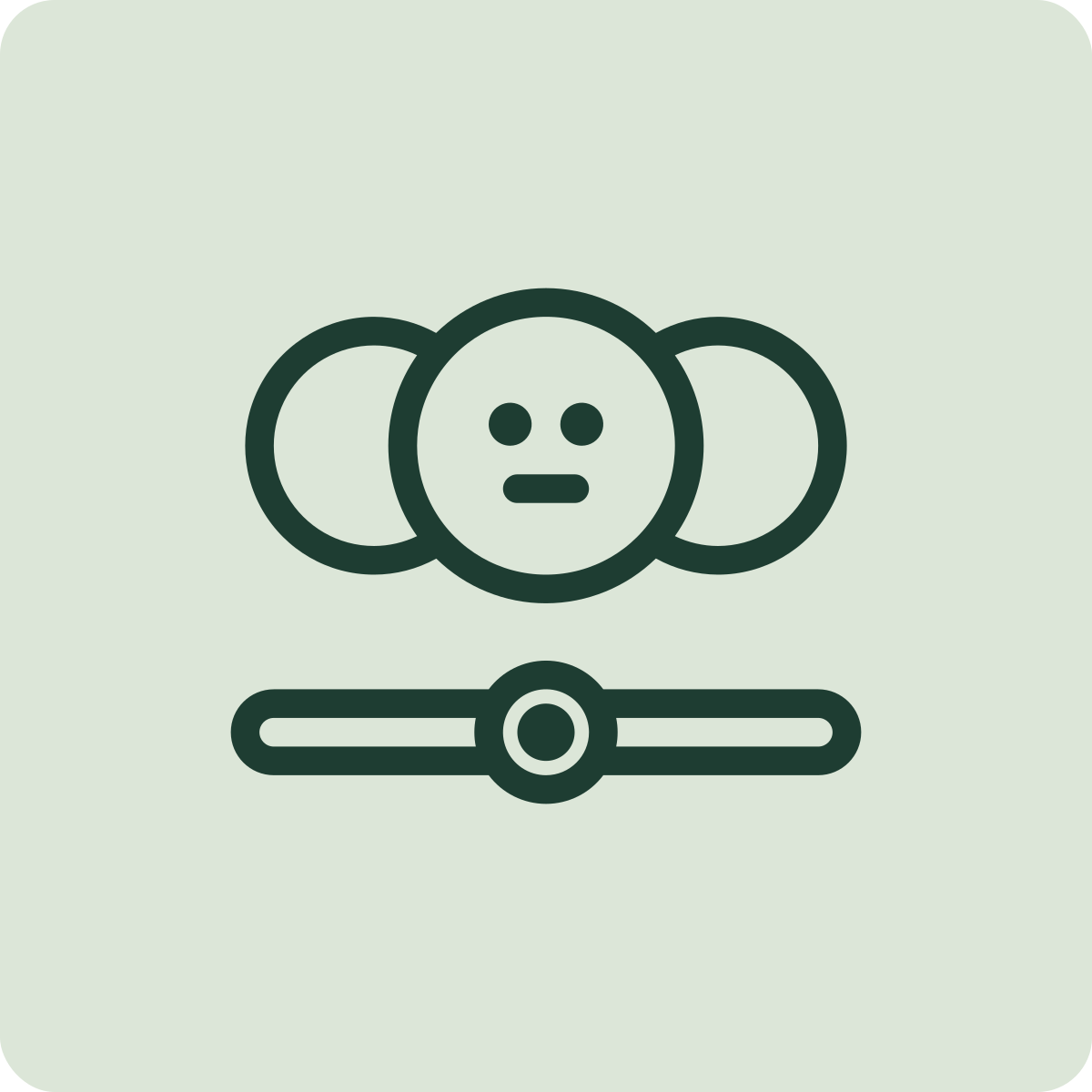 Simple line drawing of a robot with a circular head, two circular ears, two small eyes, a small mouth, and a horizontal bar beneath its head.
