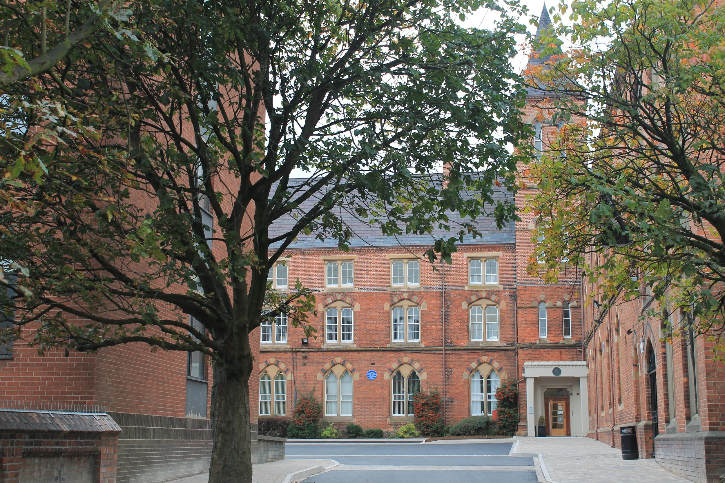The front of St. Malachy's College main building from the College Avenue