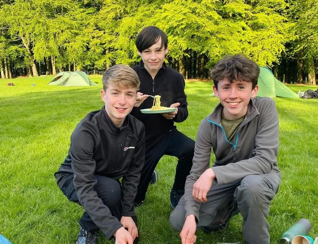 Duke of Edinburgh students from St Malachy's College preparing dinner
