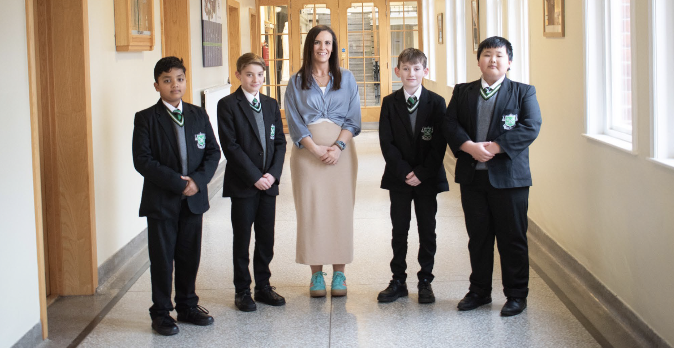 Year 8 Students from St Malachy's College with Head of Year 8, Miss J Keelan