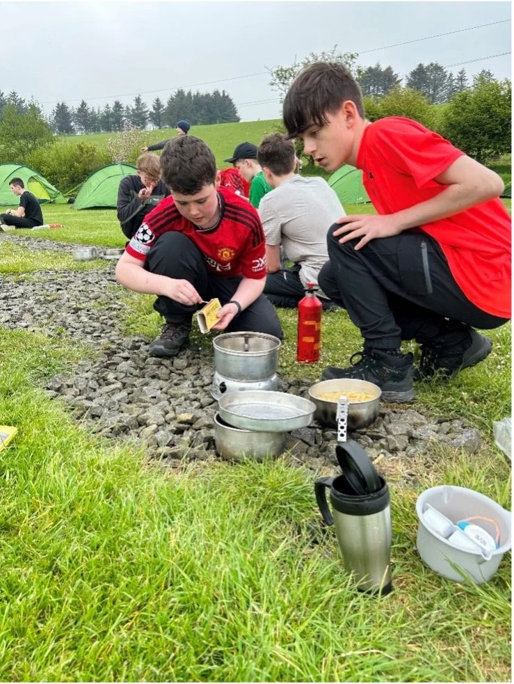 Duke of Edinburgh Students from St Malachy's College preparing dinner