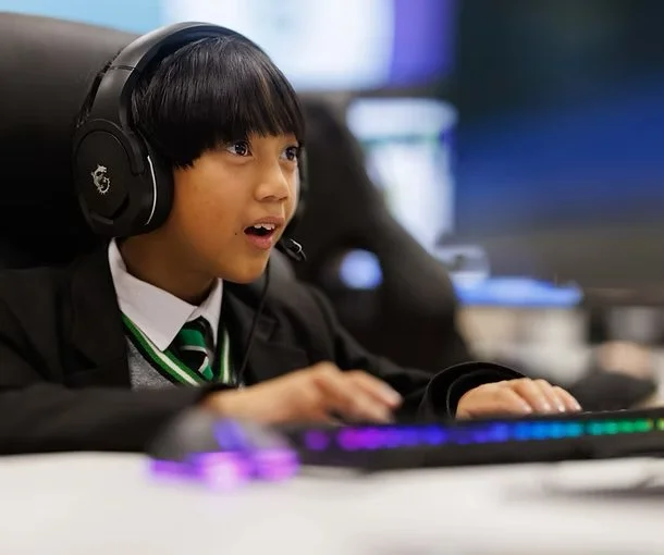 Key Stage 3 student taking part in a digital skills class at St Malachy's College Belfast.