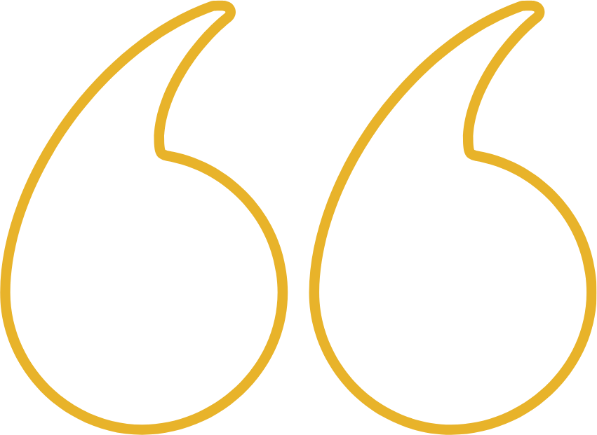 Stylized golden quotation marks on a black background.
