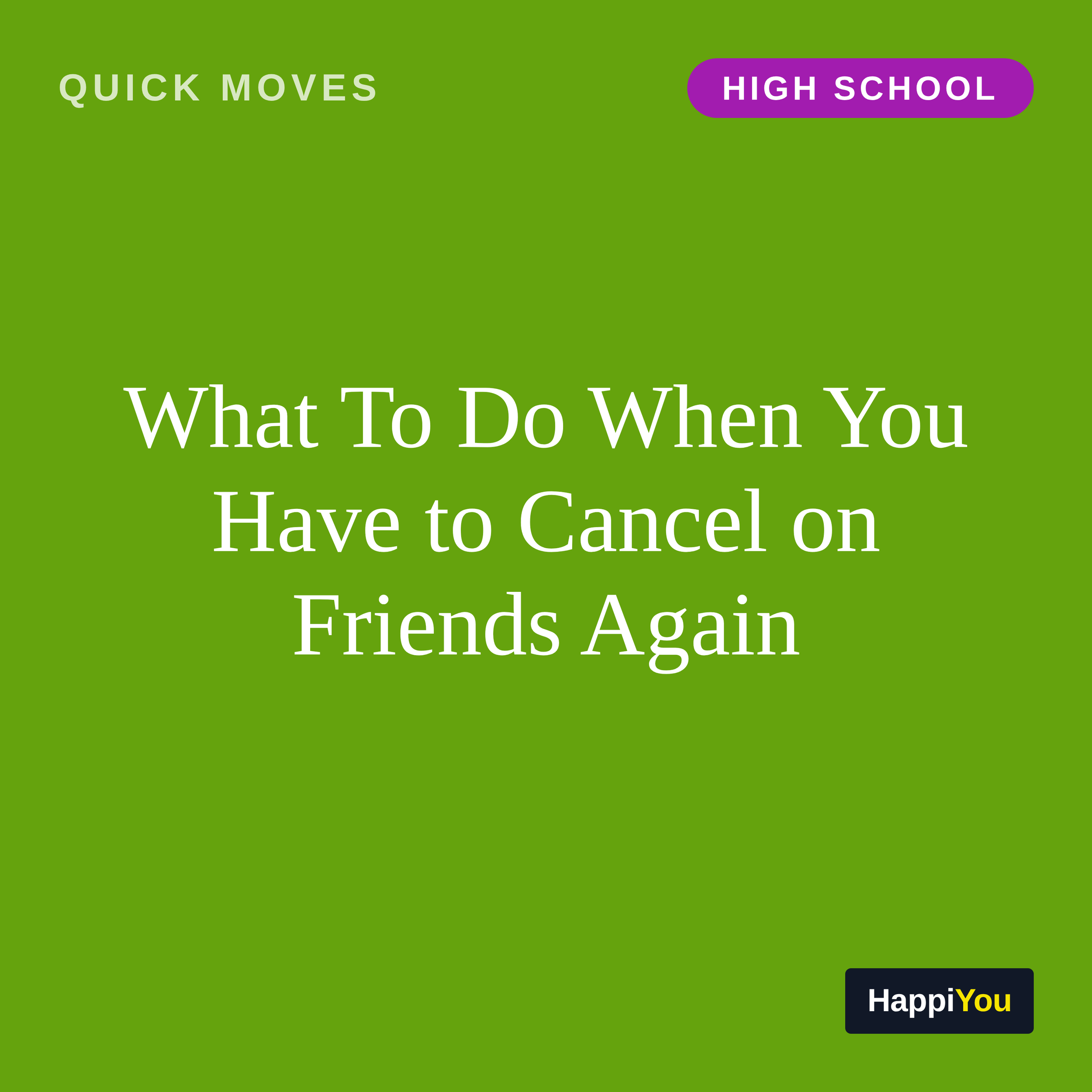 What To Do When You Have to Cancel on Friends Again
