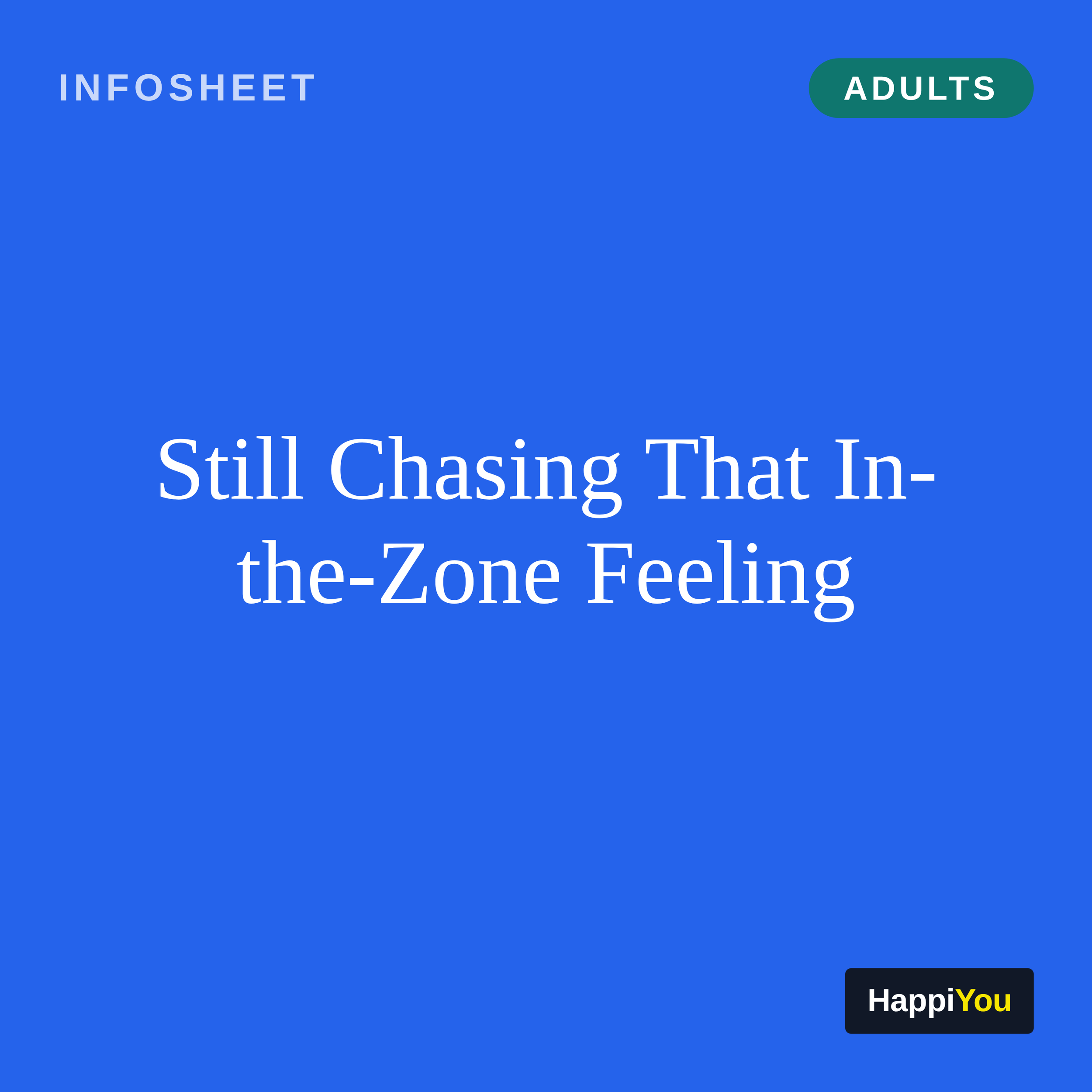 Still Chasing That In-the-Zone Feeling