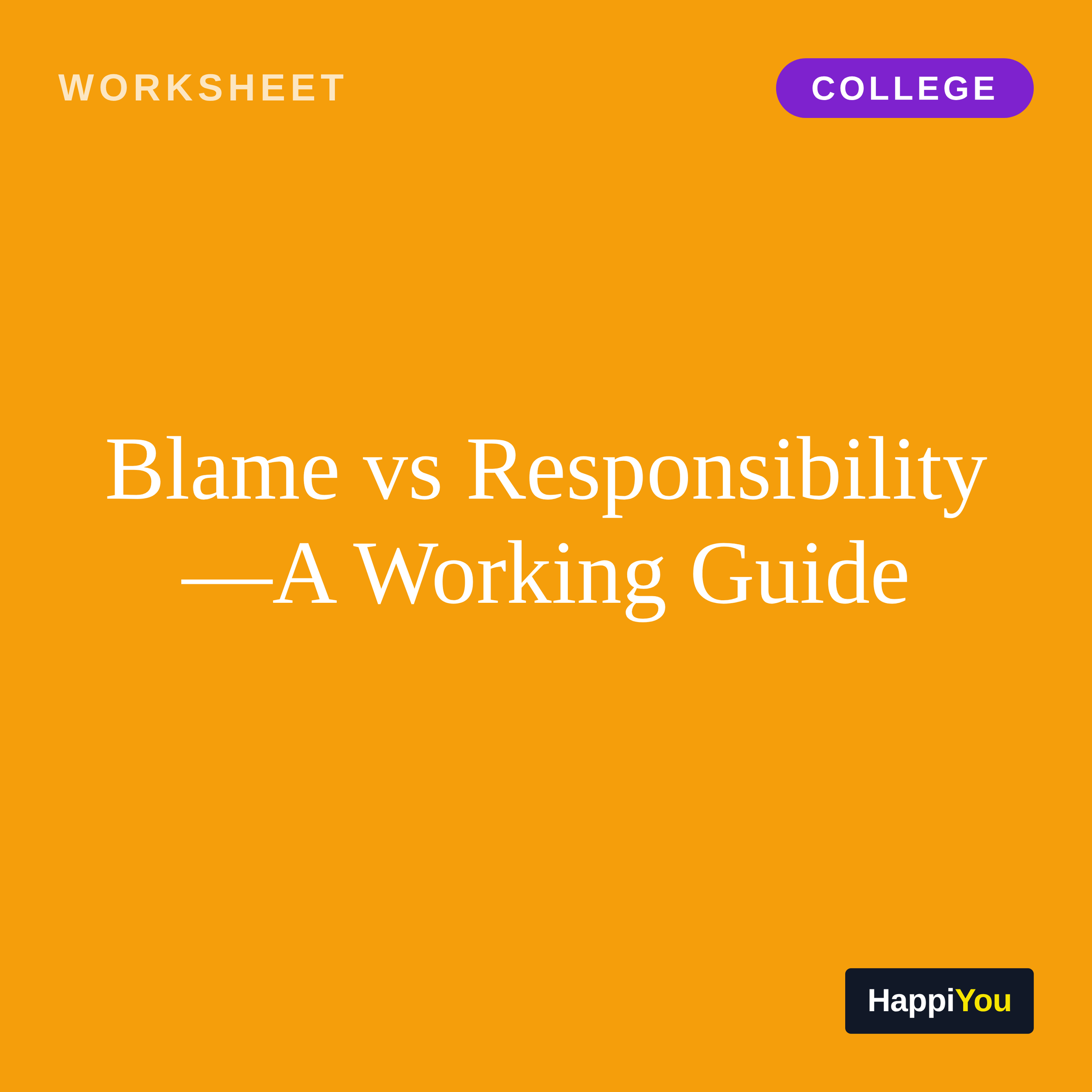 Blame vs Responsibility