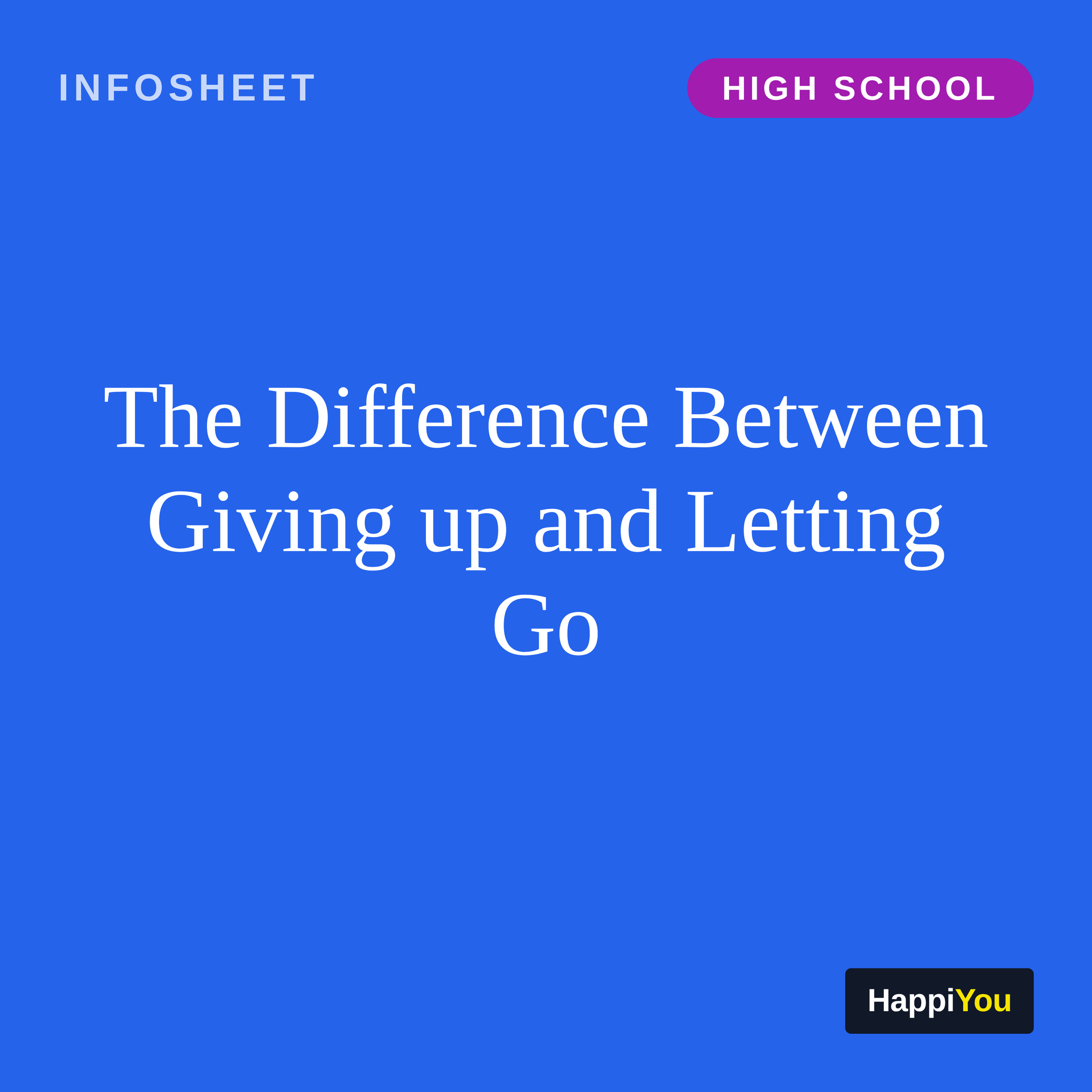 The Difference Between Giving Up and Letting Go