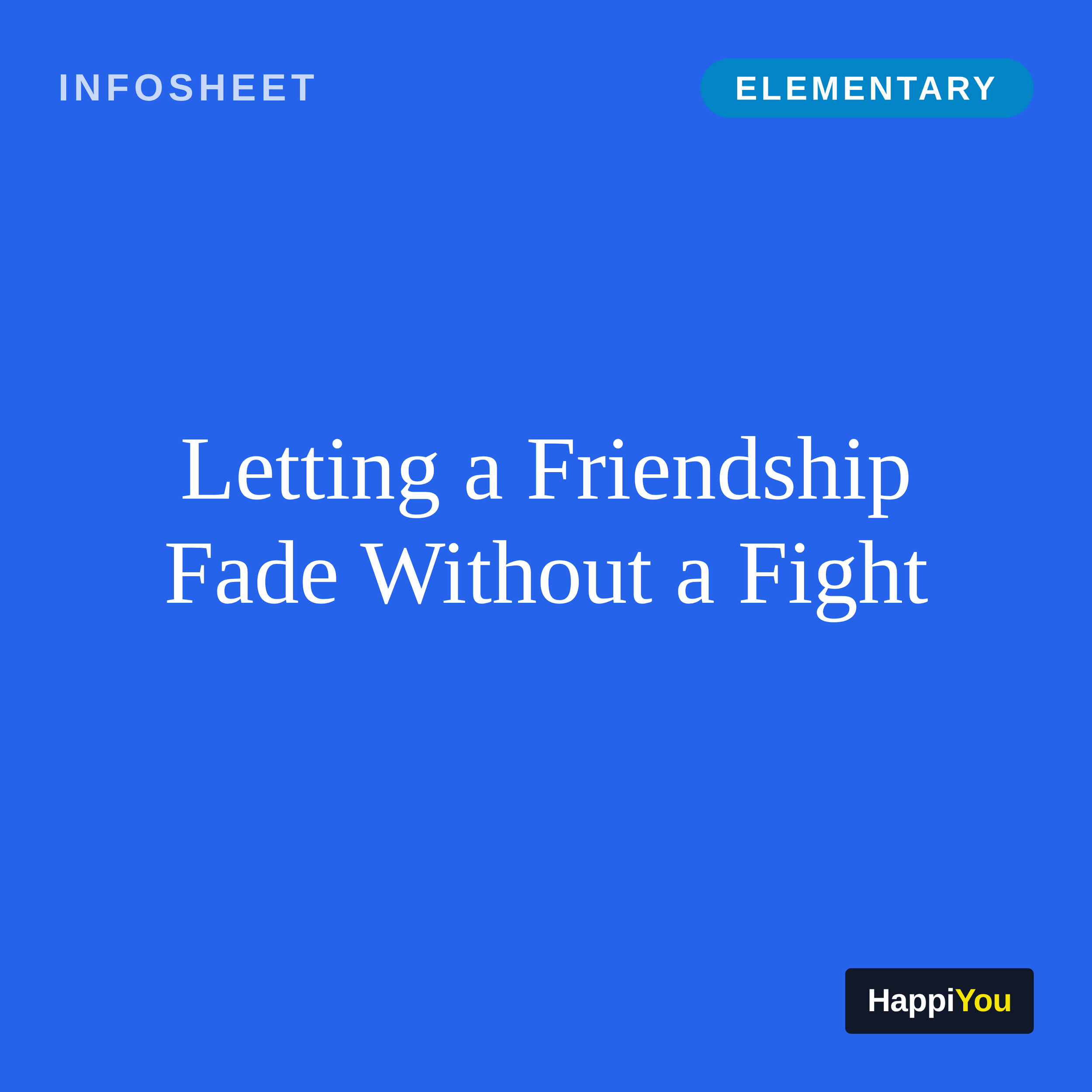 Letting a Friendship Fade Without a Fight