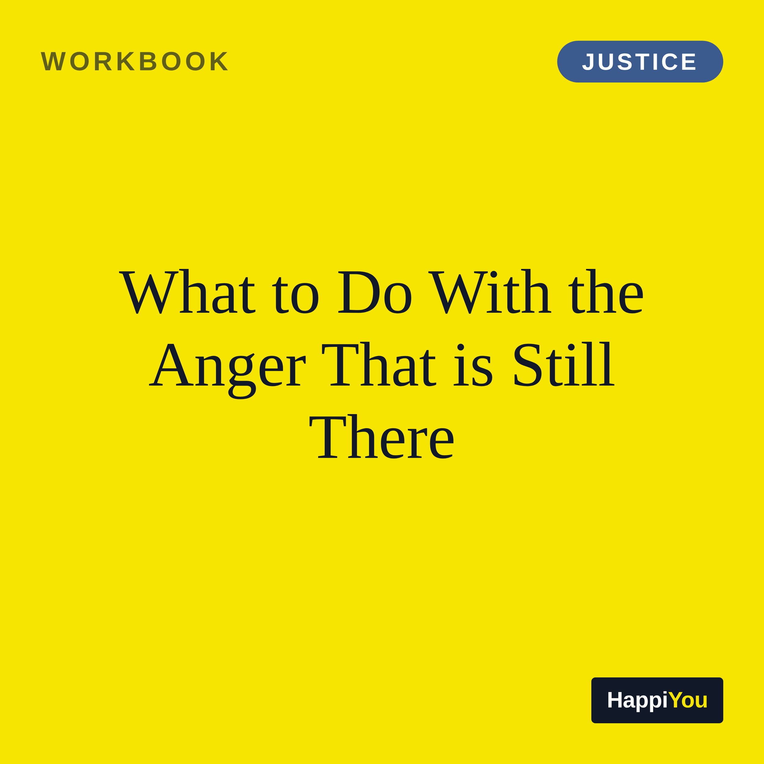 What to Do with the Anger That Is Still There