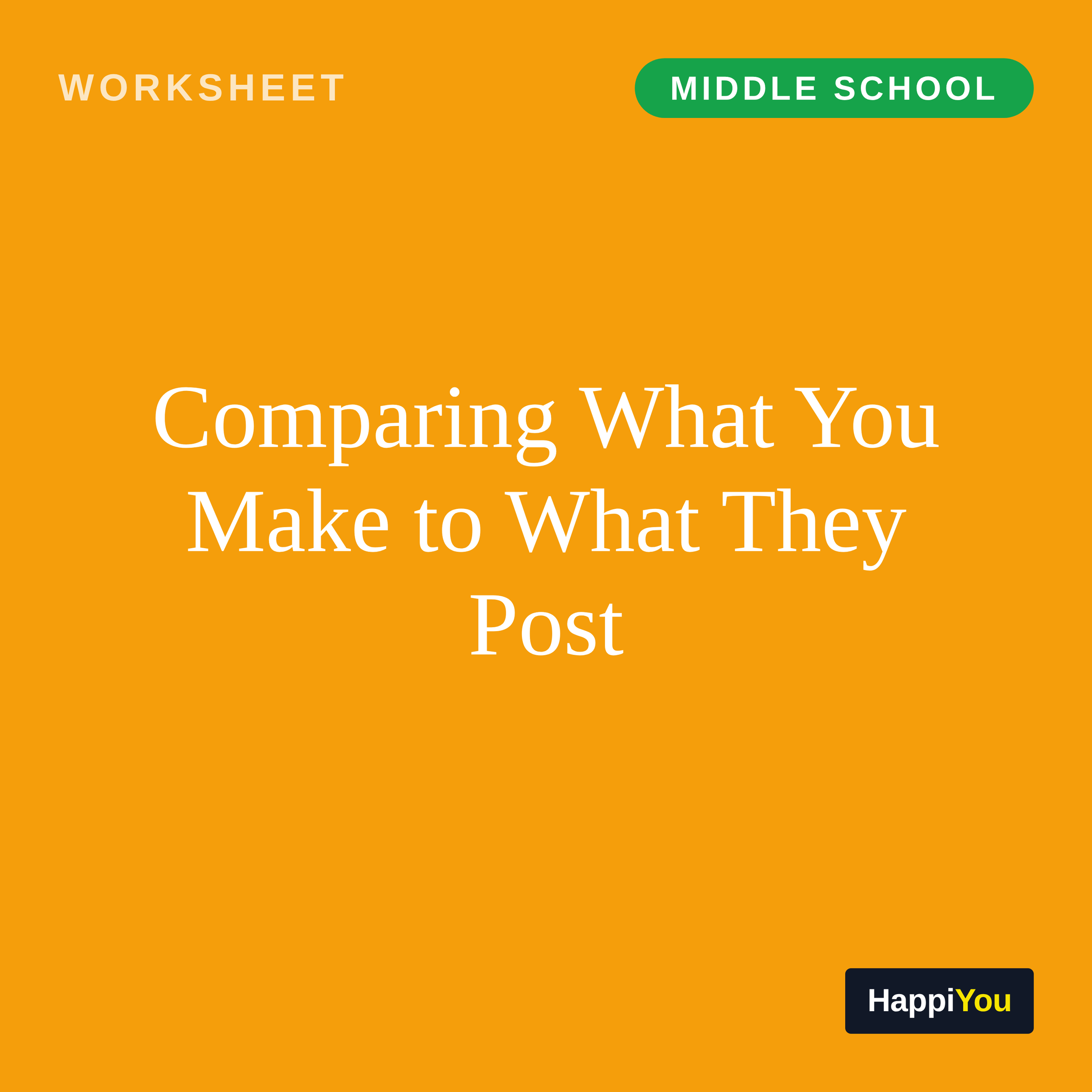 Comparing What You Make to What They Post