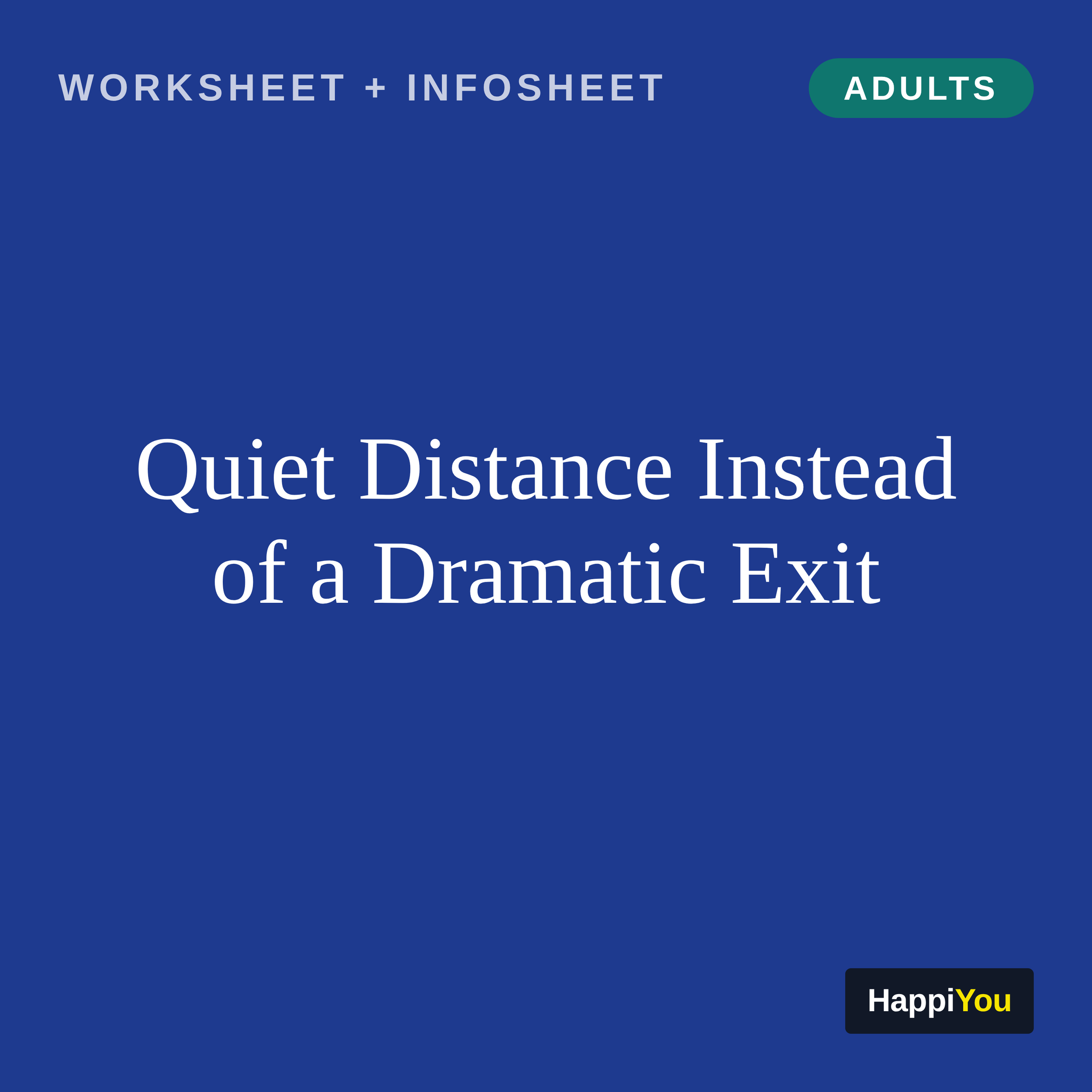 Quiet Distance Instead of a Dramatic Exit