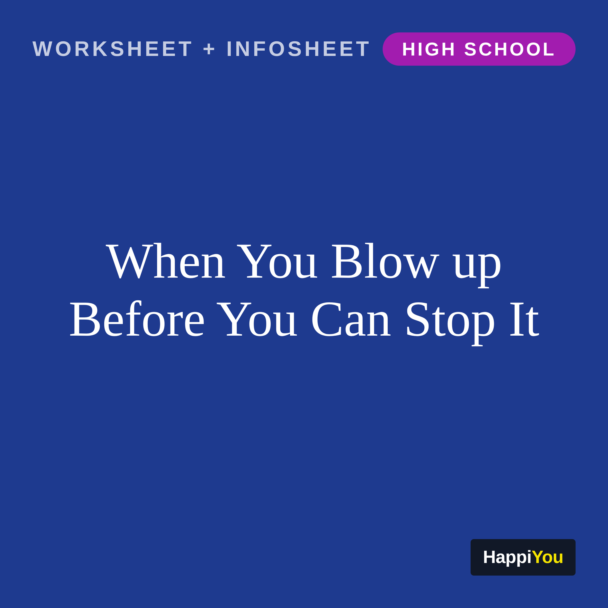 When You Blow Up Before You Can Stop It