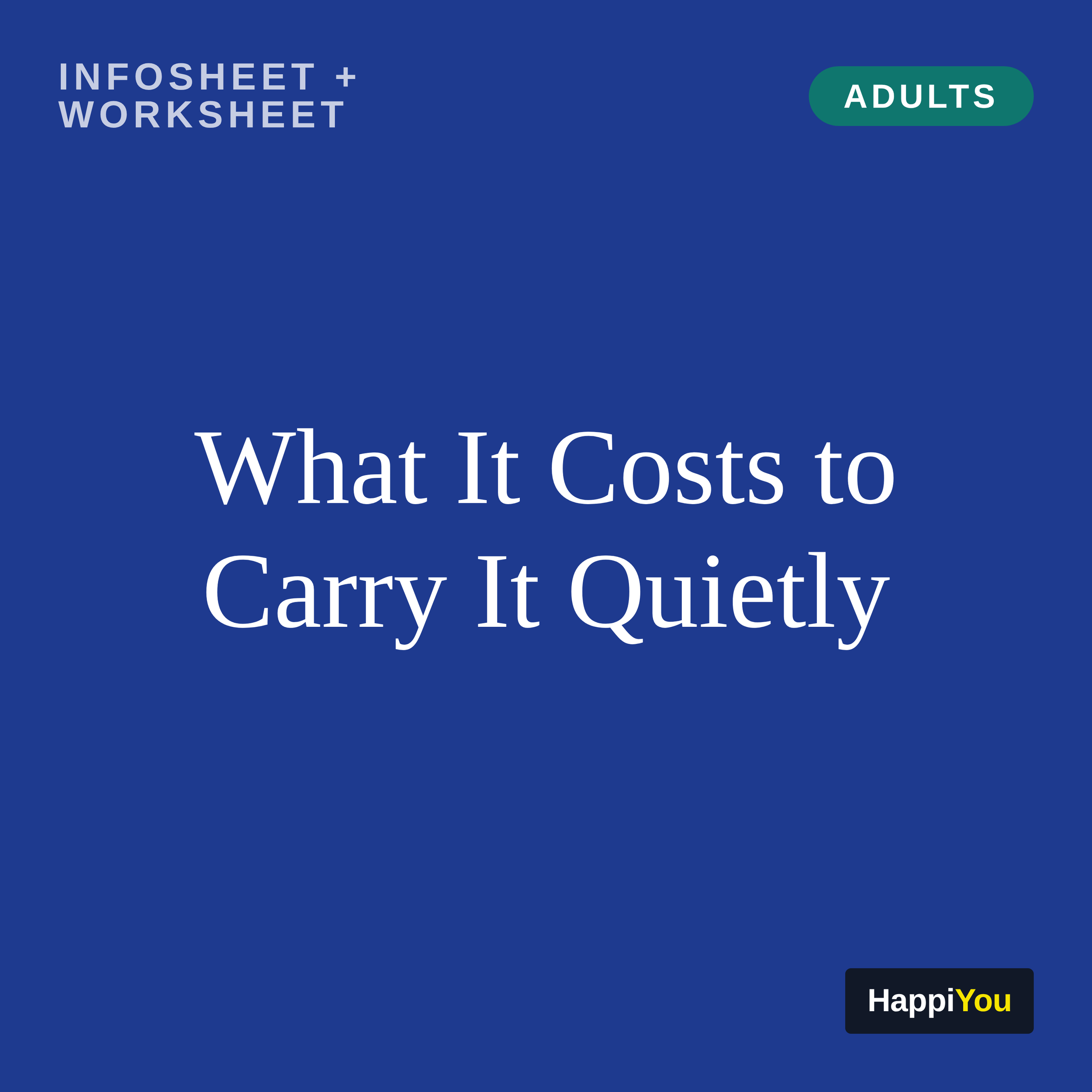 What It Costs to Carry It Quietly