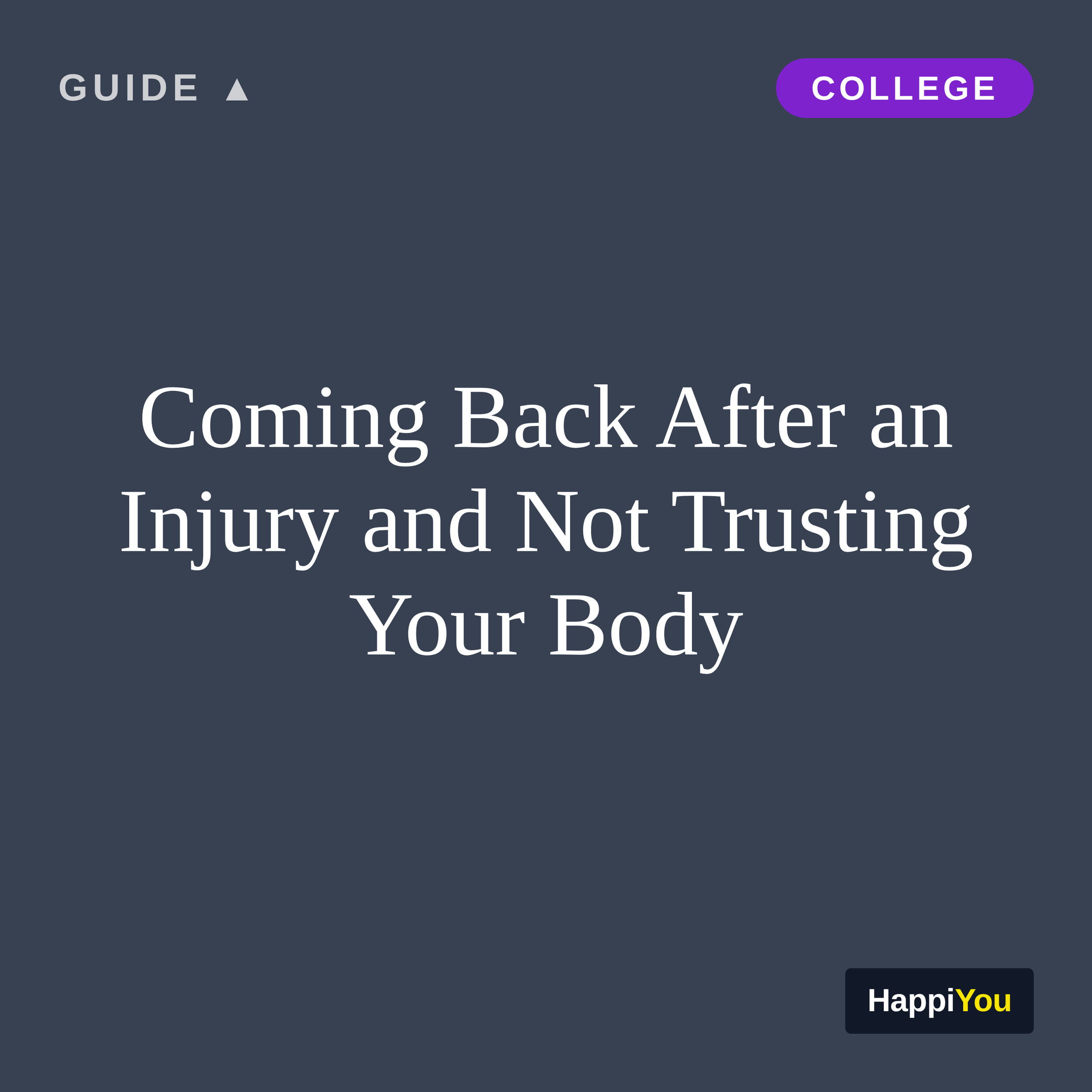 Coming Back After an Injury and Not Trusting Your Body