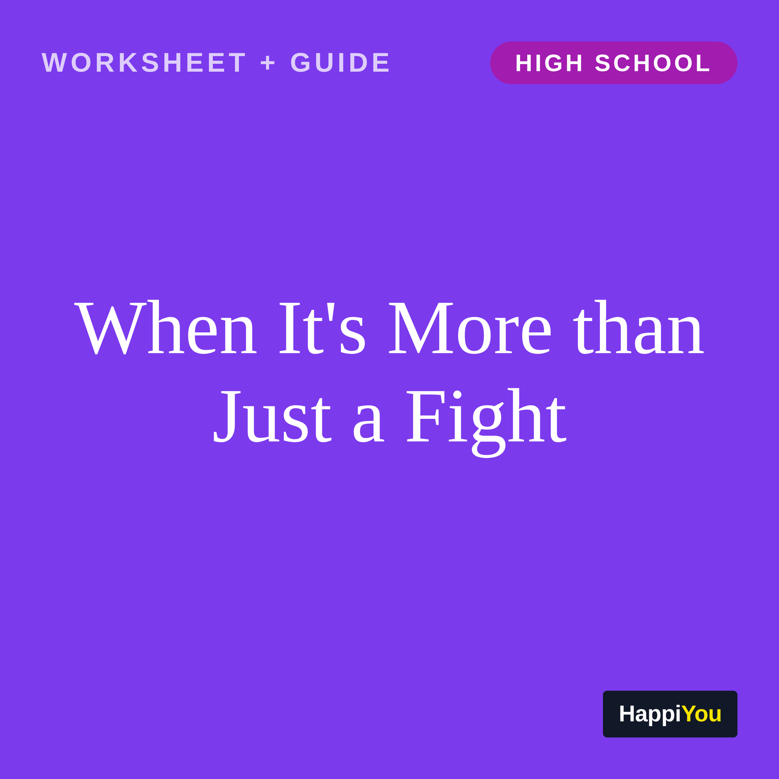 When It's More Than Just a Fight
